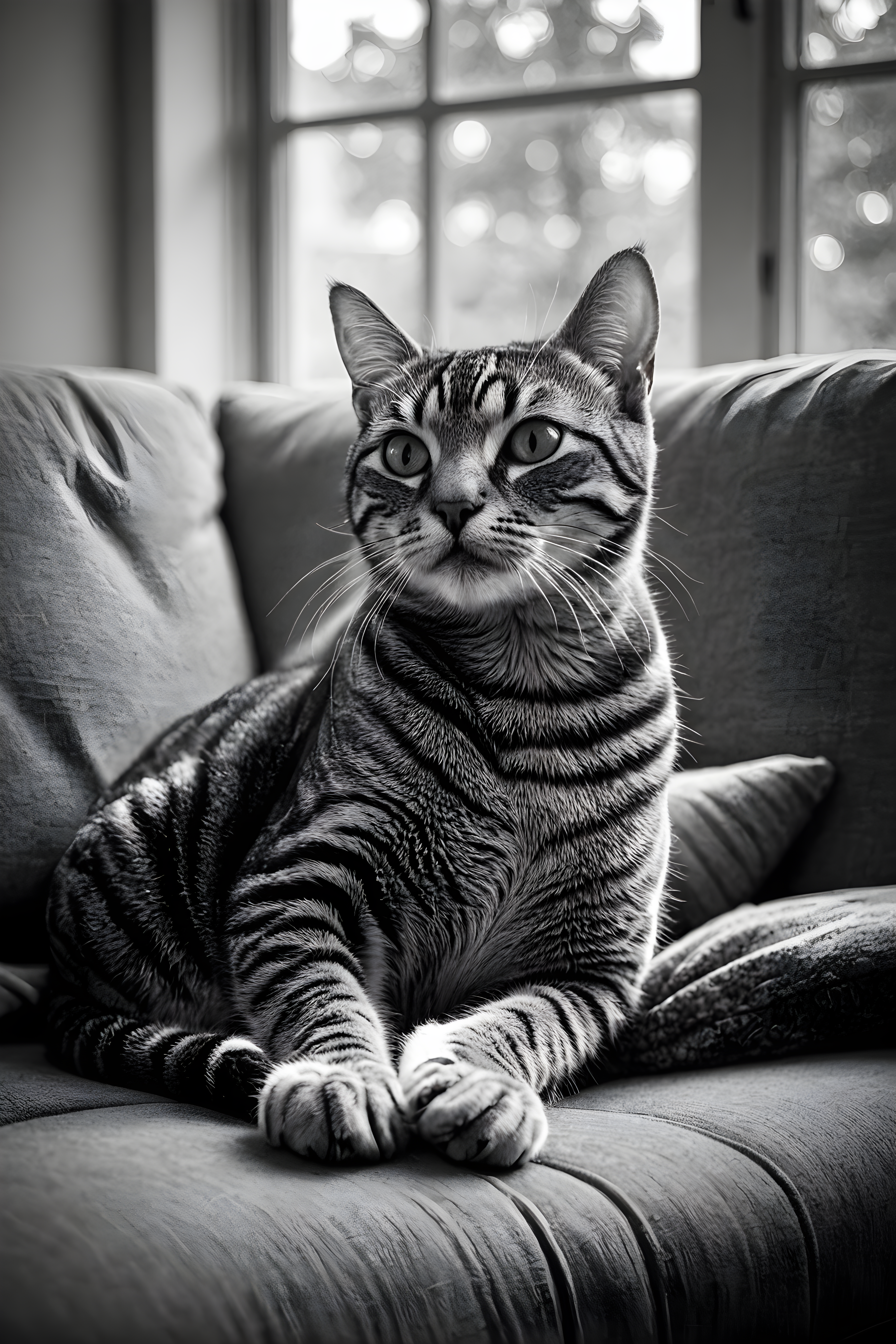 American Shorthair — Black & White (Lifestyle)