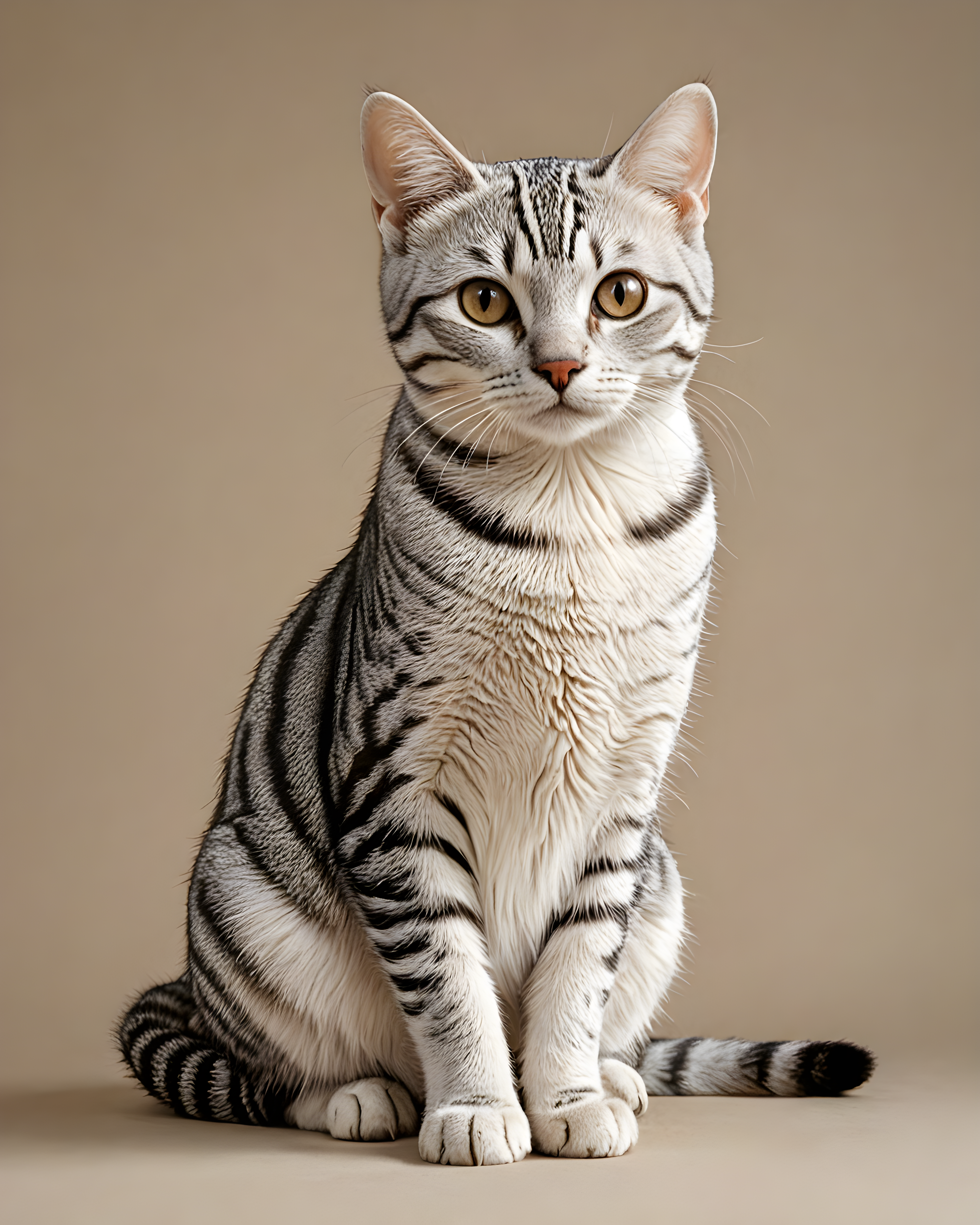 American Shorthair — Line Art (Sleepy)