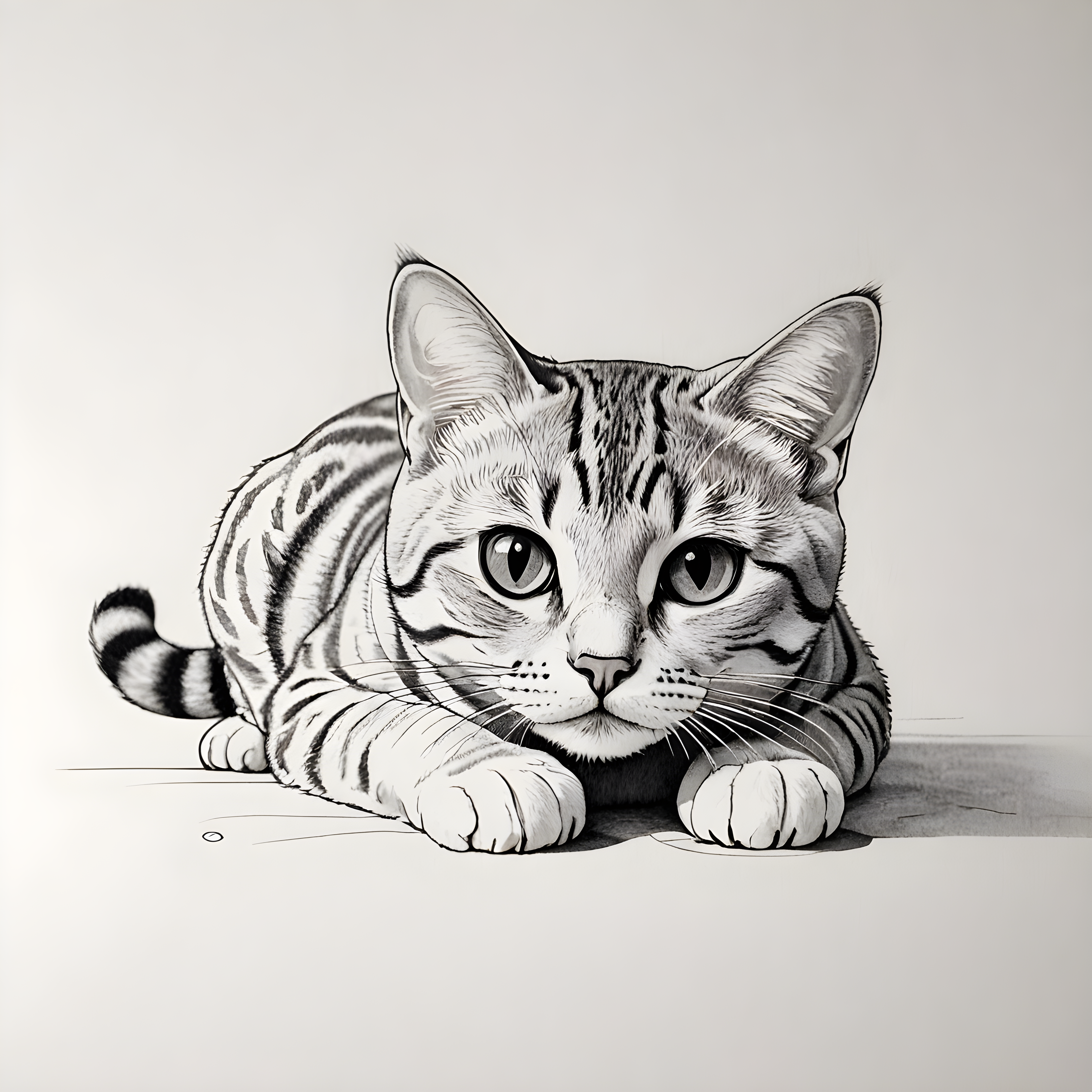 American Shorthair — Minimalist Line Art (Cute)