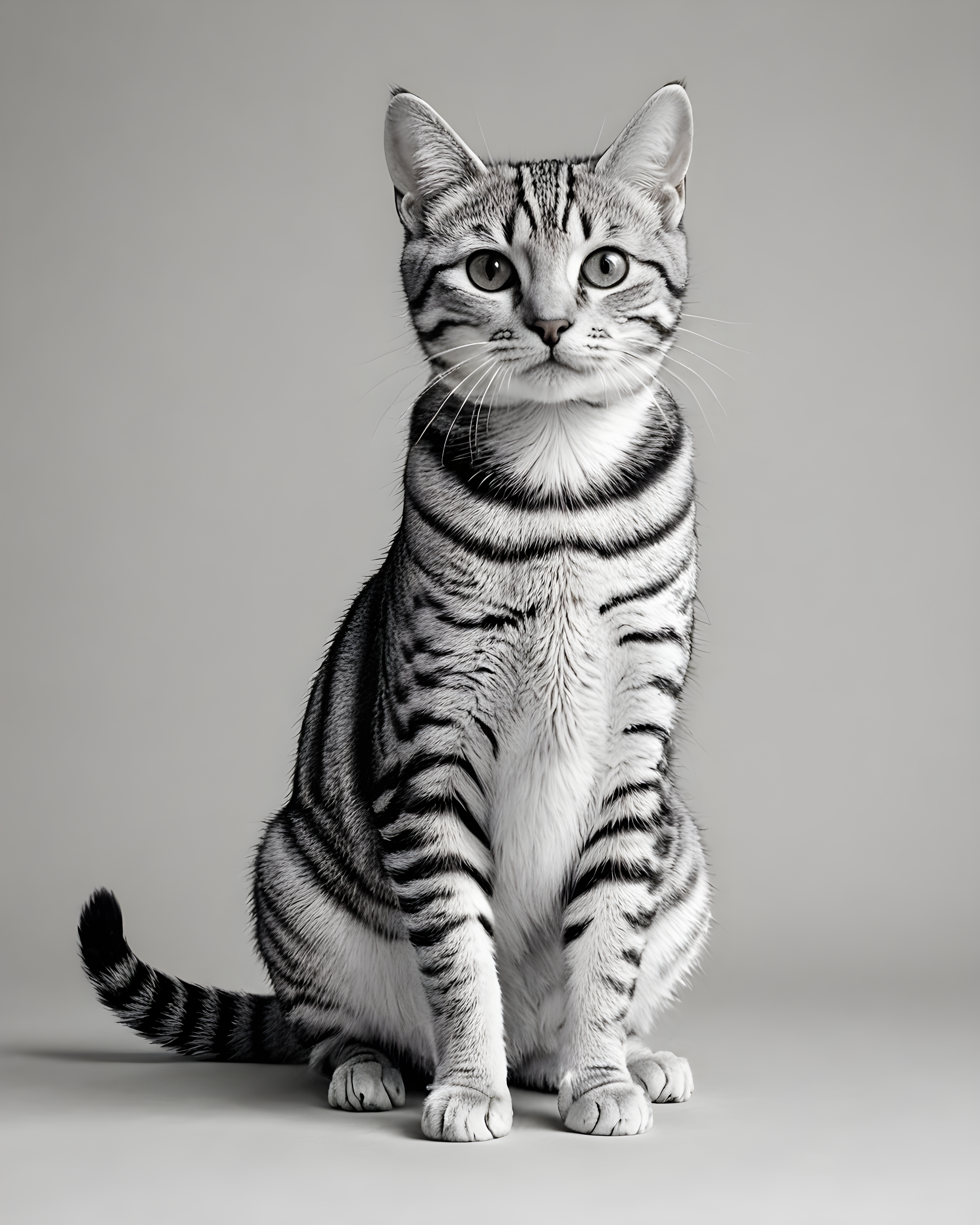 American Shorthair — Minimalist Line Art (Playful)