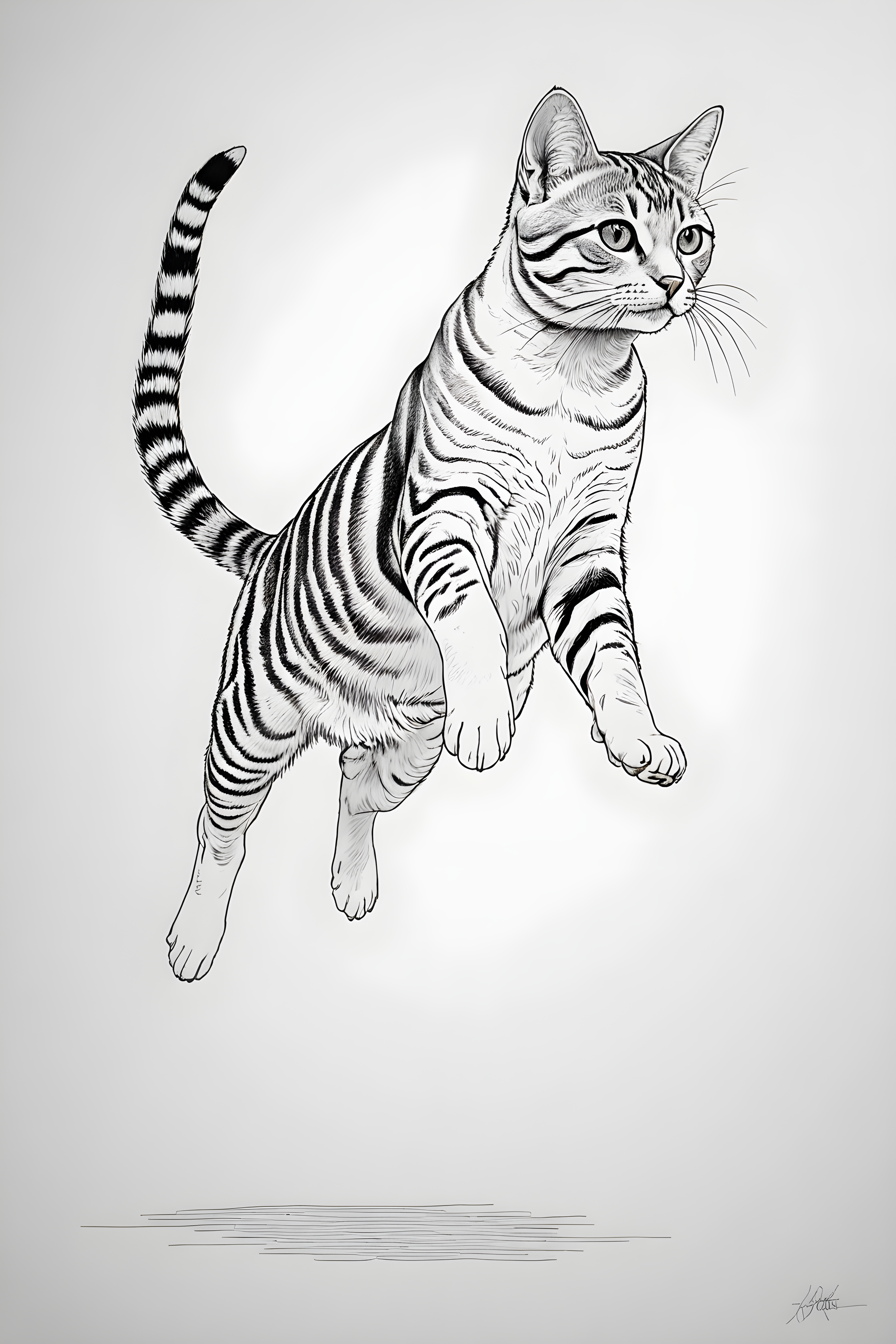 American Shorthair — Minimalist Line Art (Romantic)