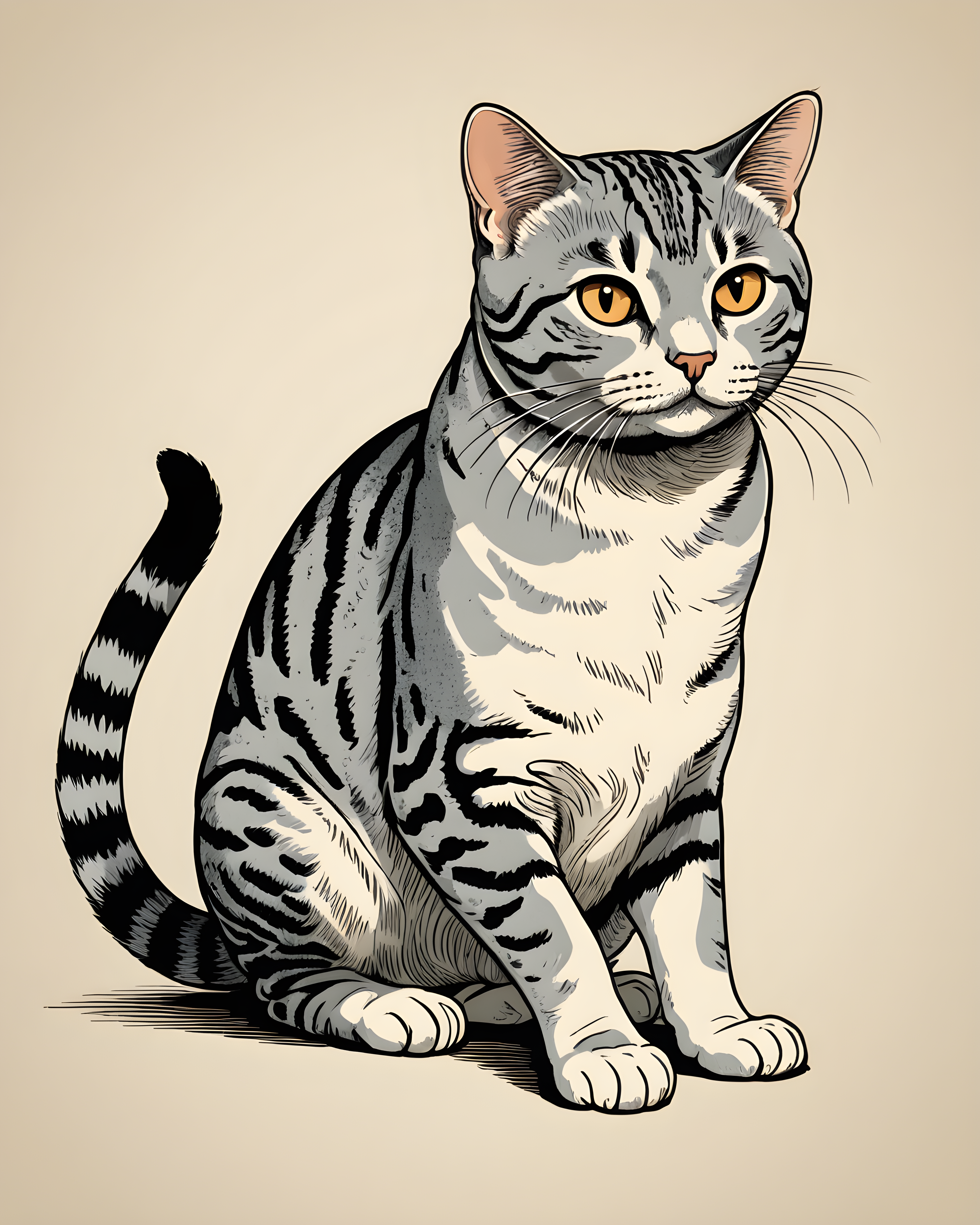 American Shorthair — Retro (Sleepy)