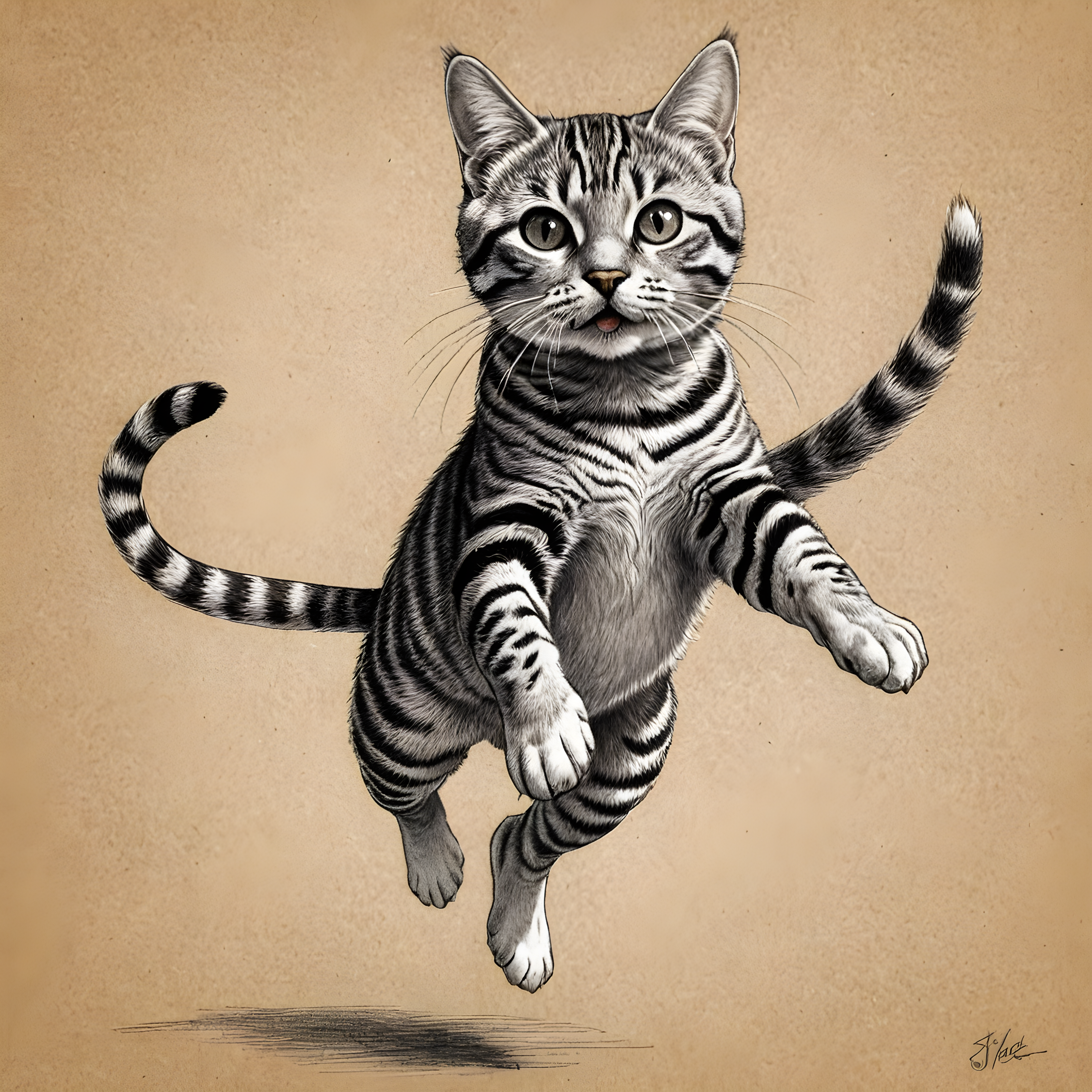 American Shorthair — Pencil Sketch (Funny)