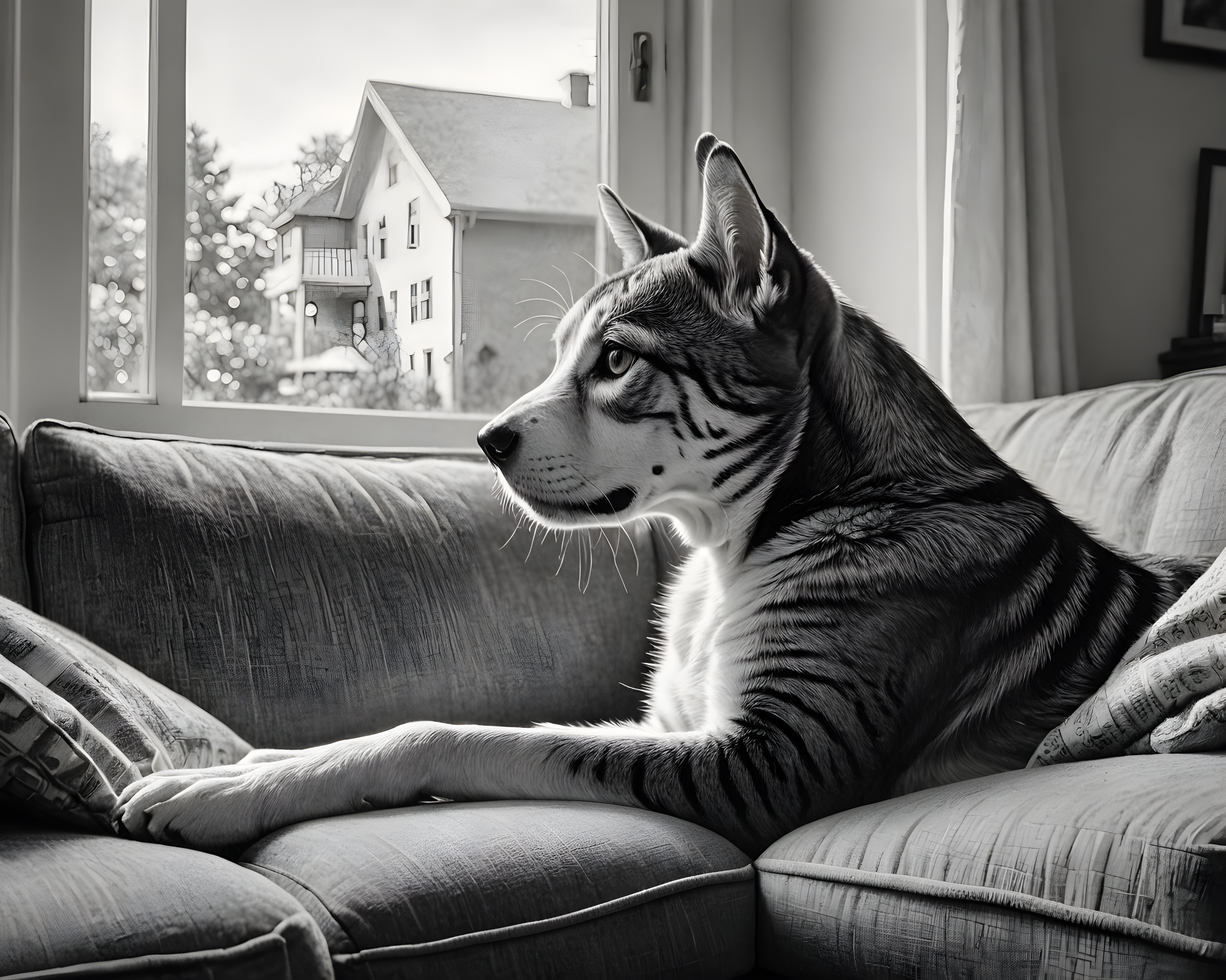 American Shorthair — Pencil Sketch (Lifestyle)