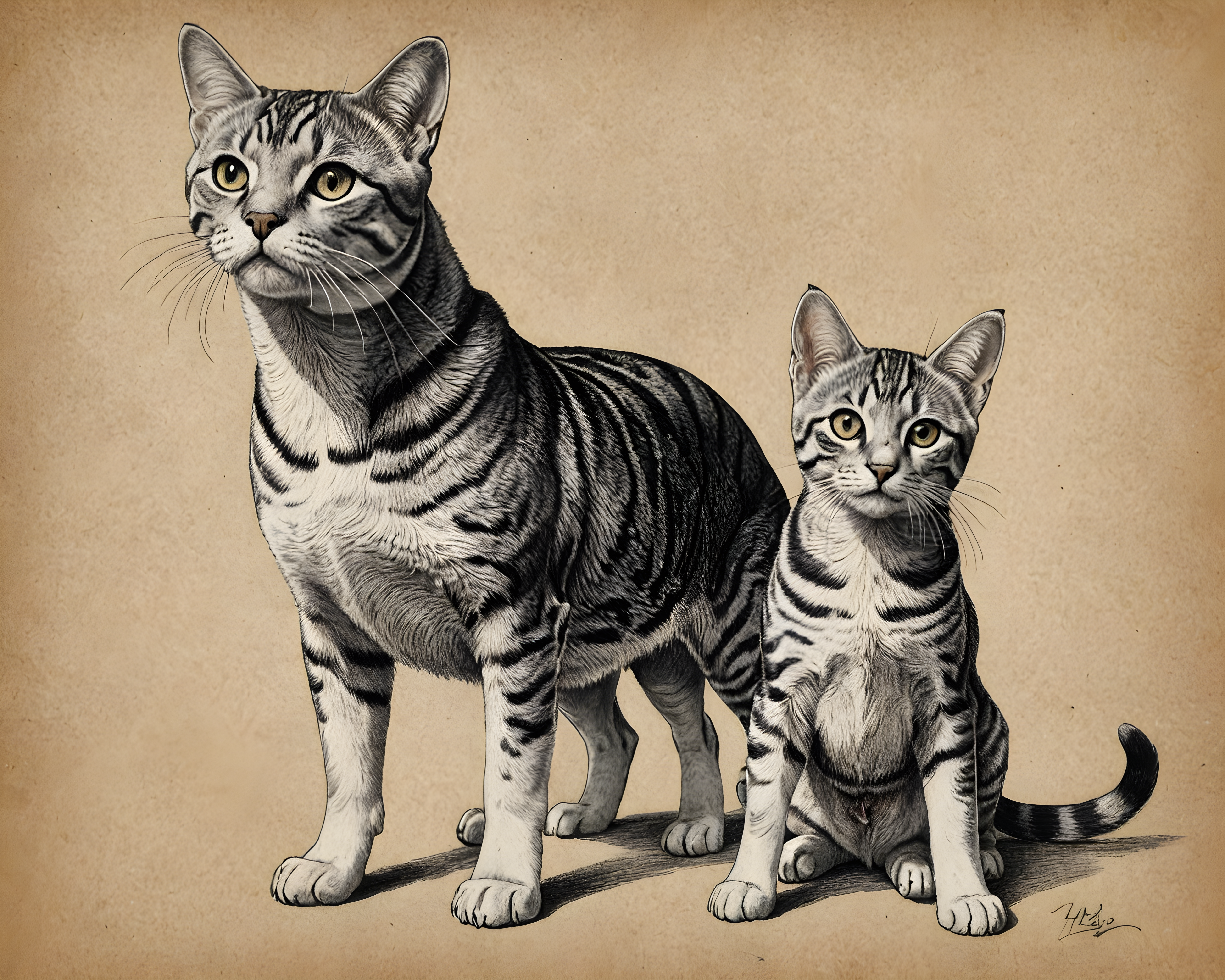 American Shorthair — Pencil Sketch (Motivational)