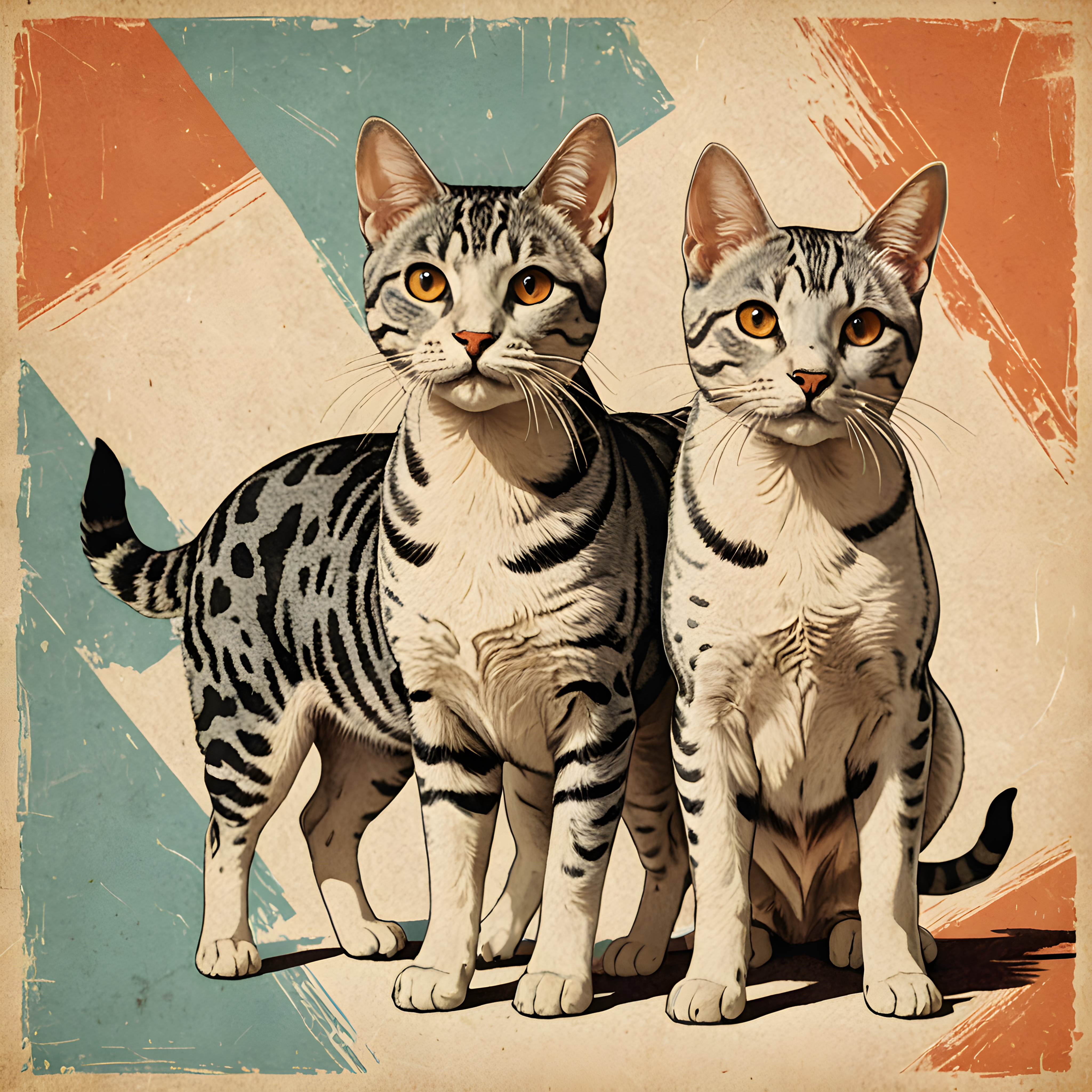 American Shorthair — Vintage Poster (Energetic)