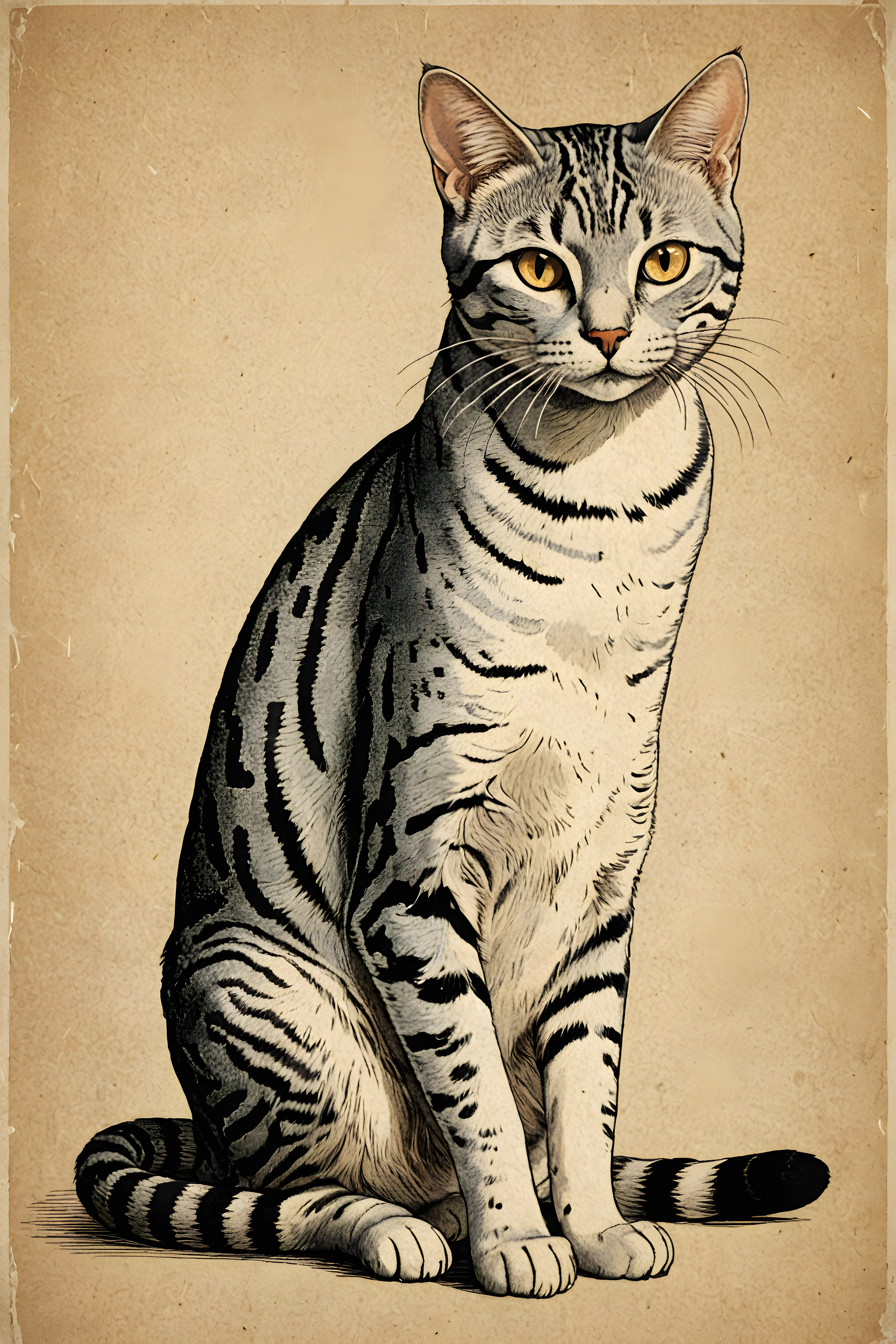 American Shorthair — Vintage Poster (Sleepy)