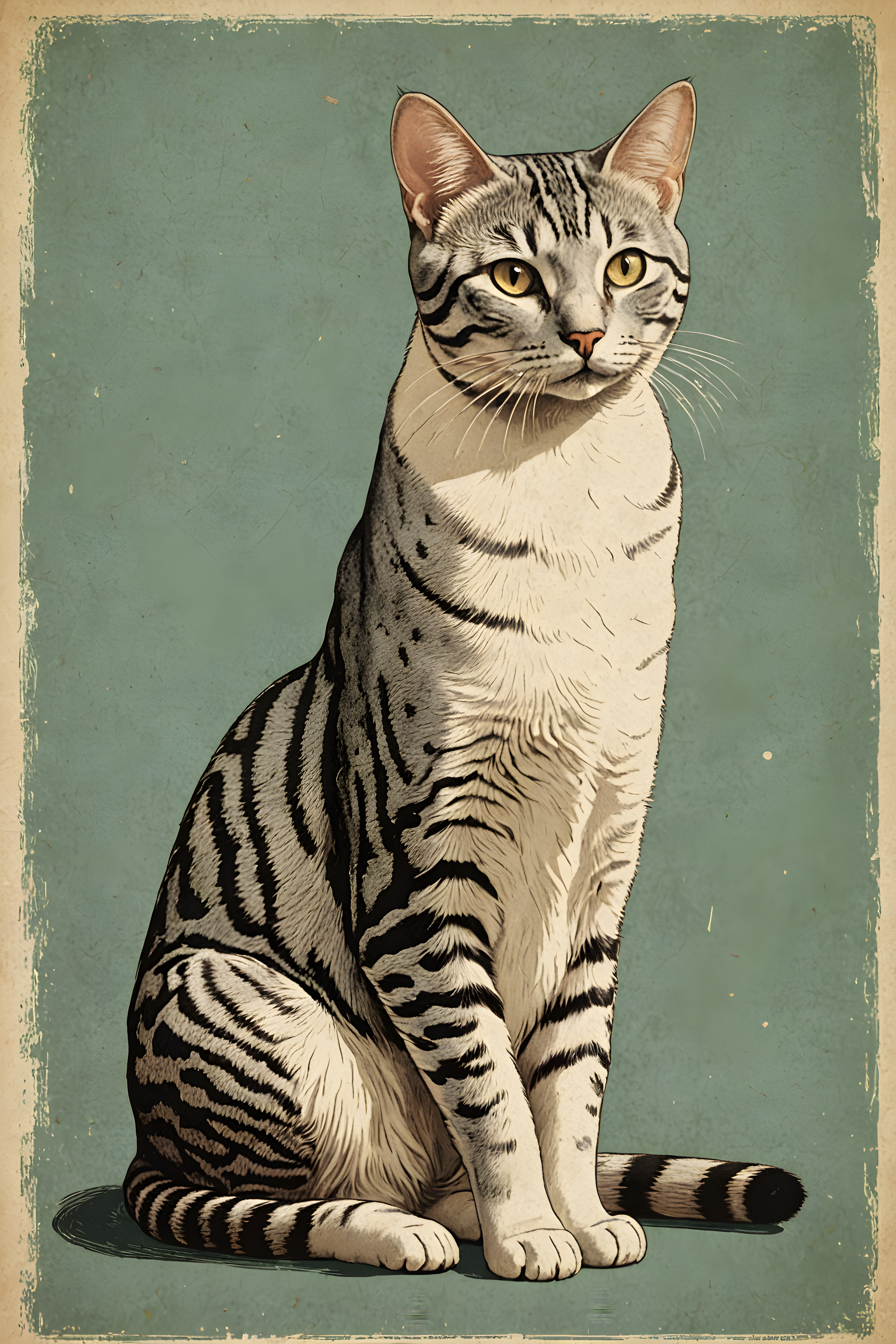 American Shorthair — Vintage Poster (Sleepy)