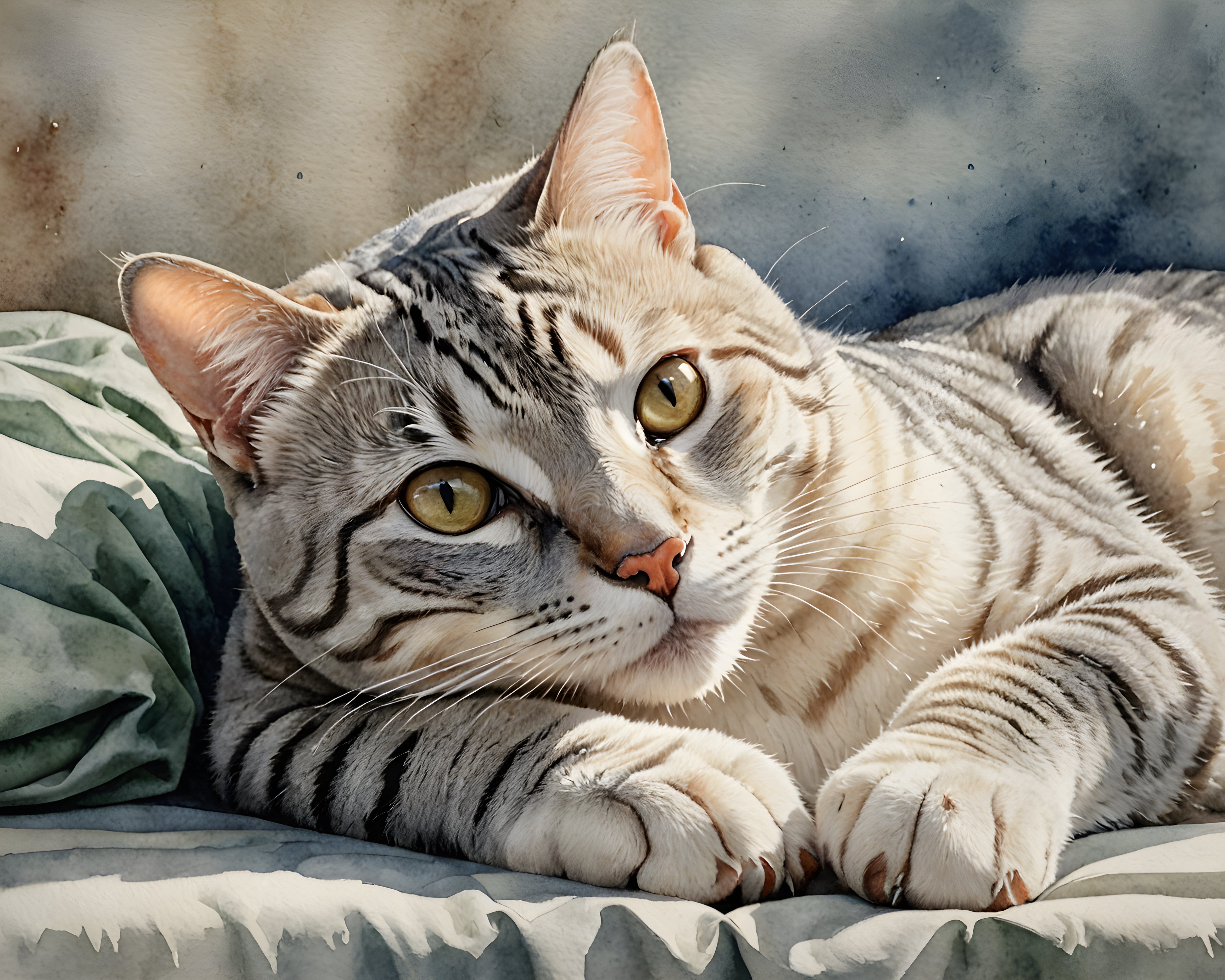 American Shorthair — Watercolor (Emotional)