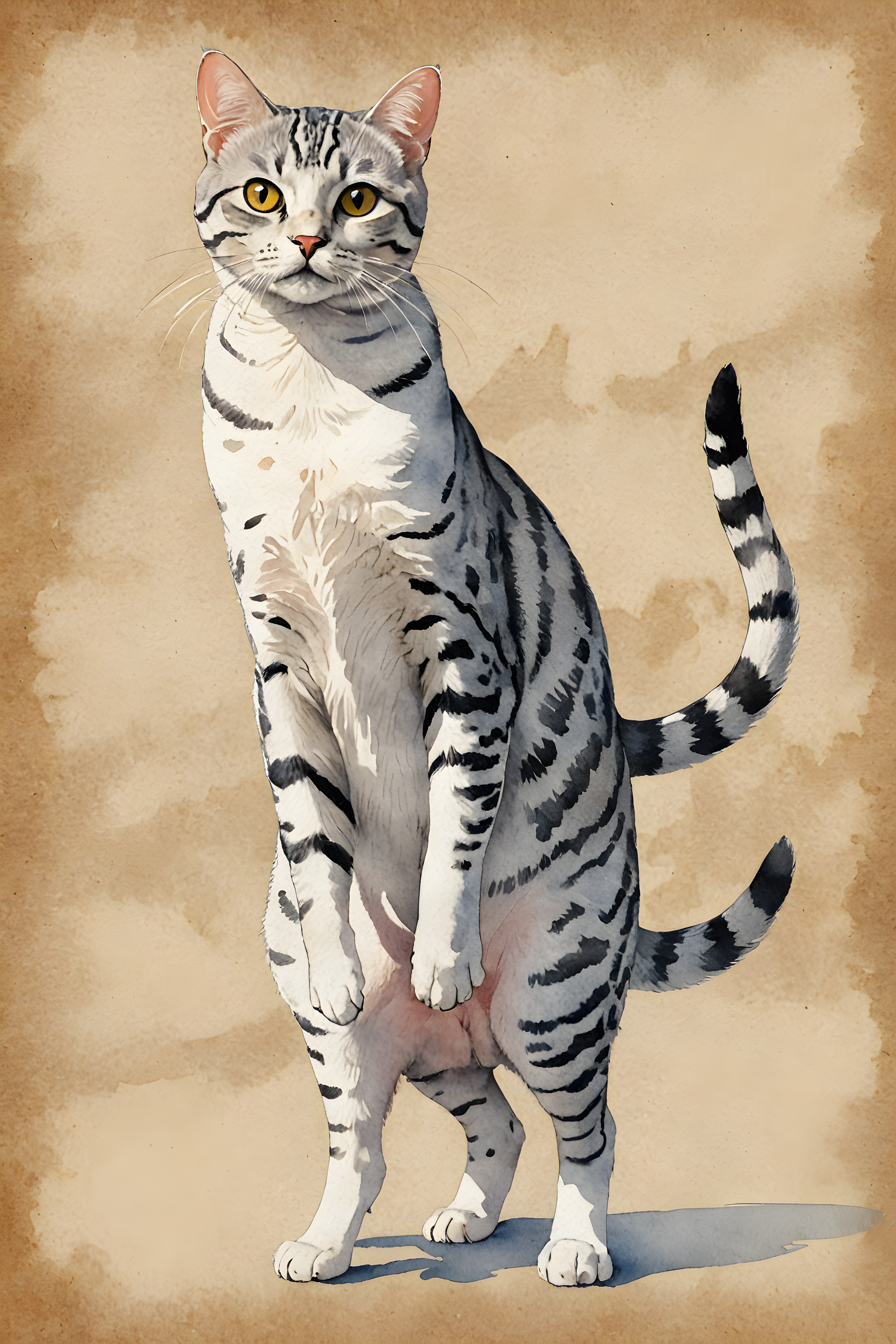 American Shorthair — Watercolor (Funny)