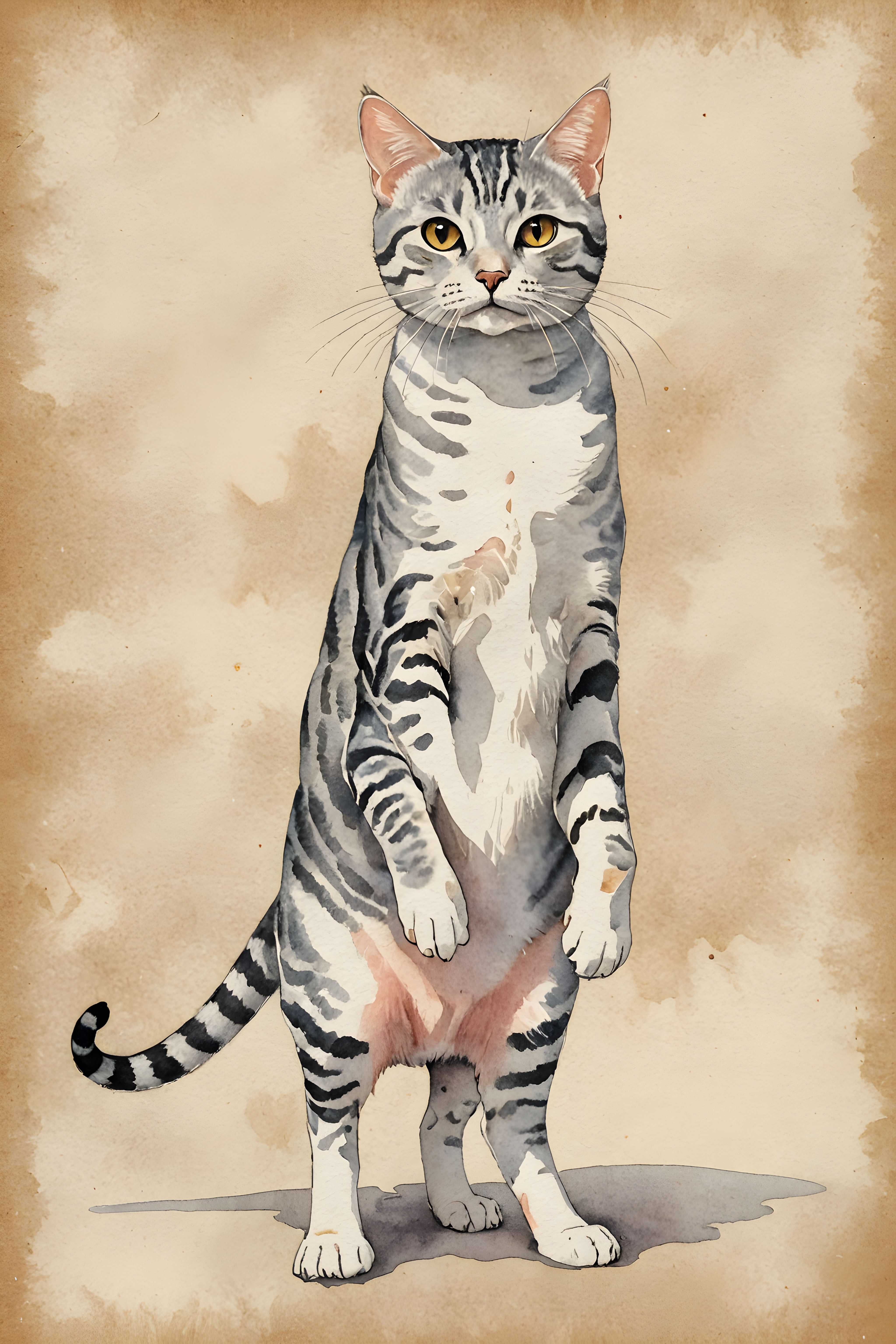American Shorthair — Watercolor (Funny)
