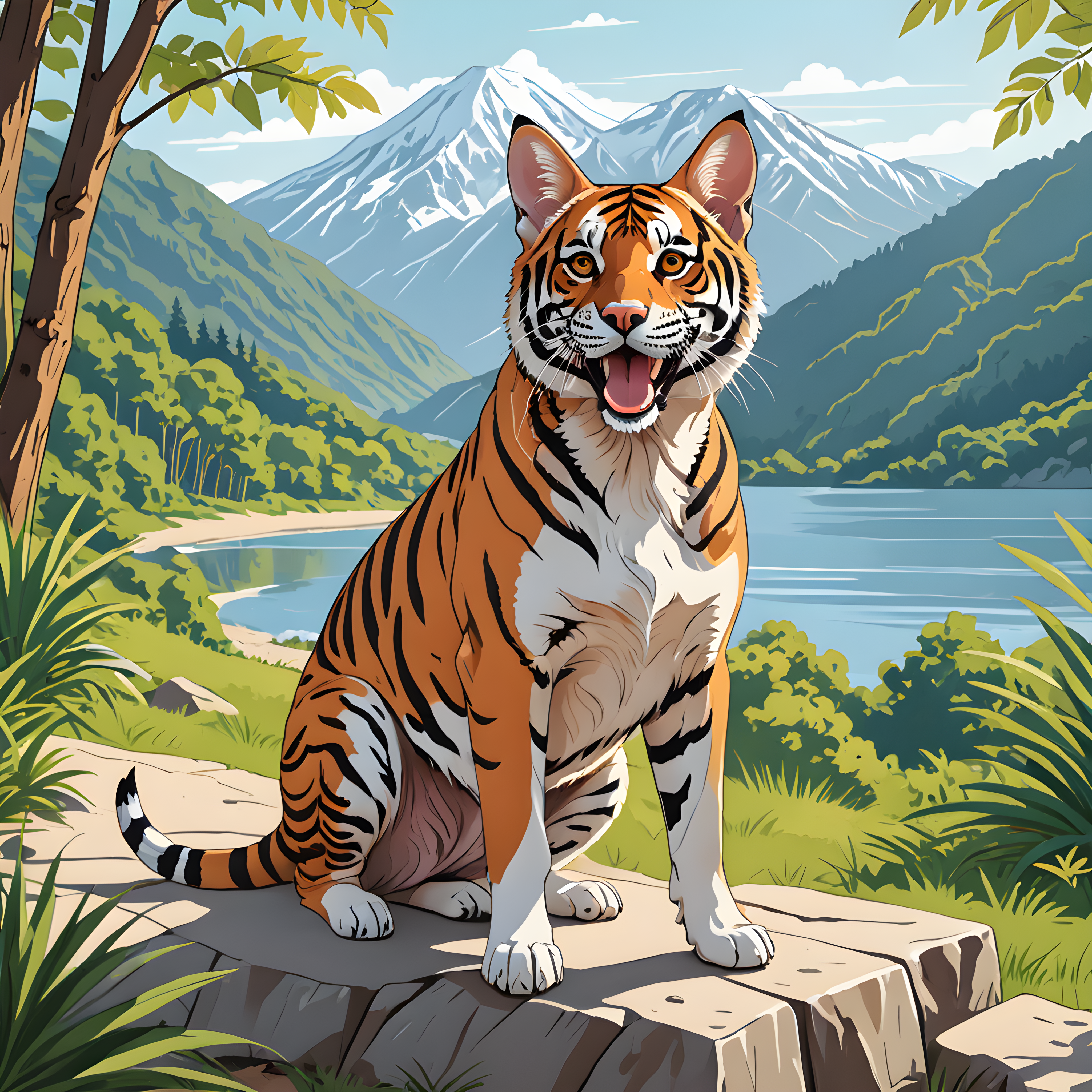 Bengal — Line Art (Happy)