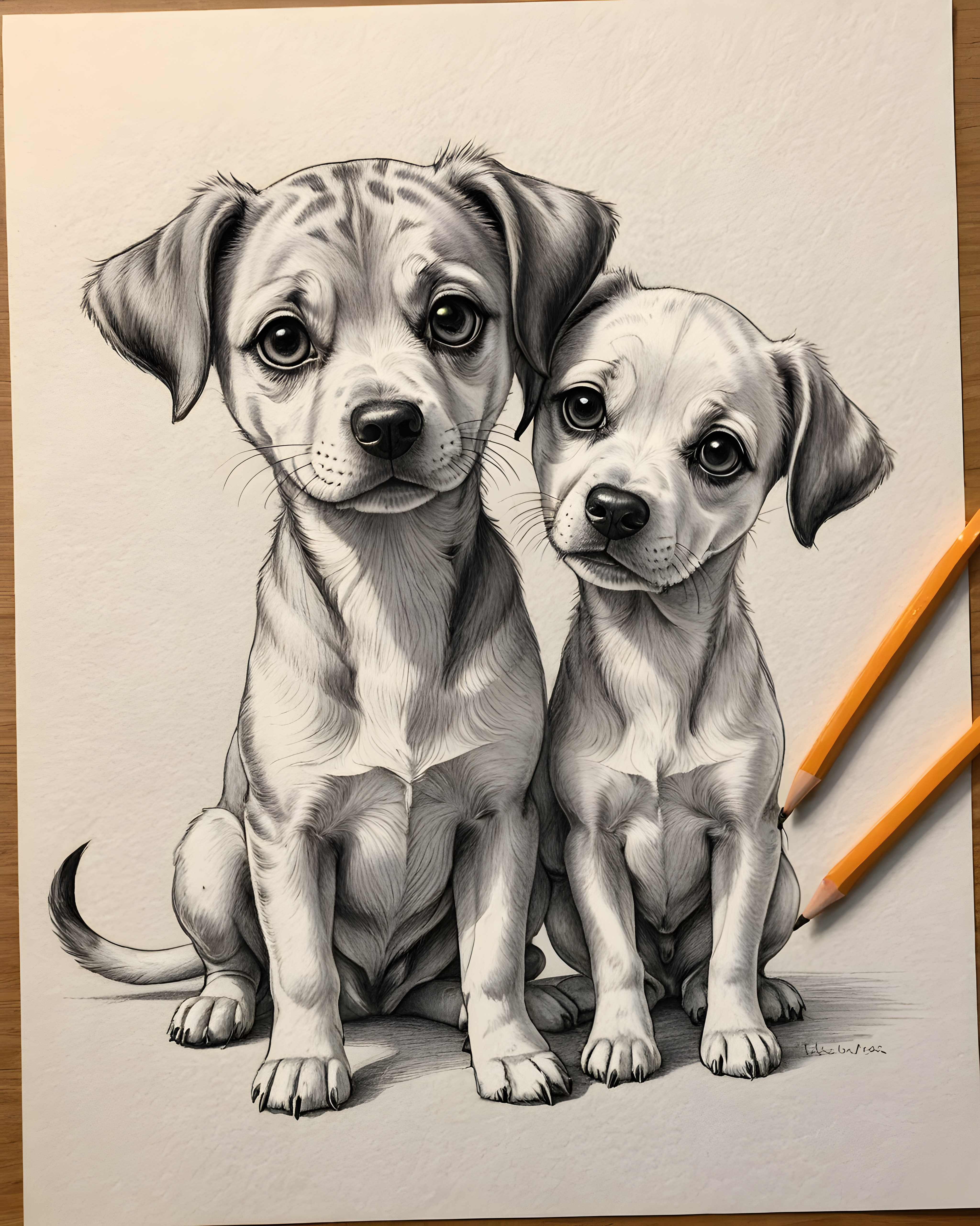Bengal — Pencil Sketch (Cute) — Wall Art (Printable) — Portrait 4×5