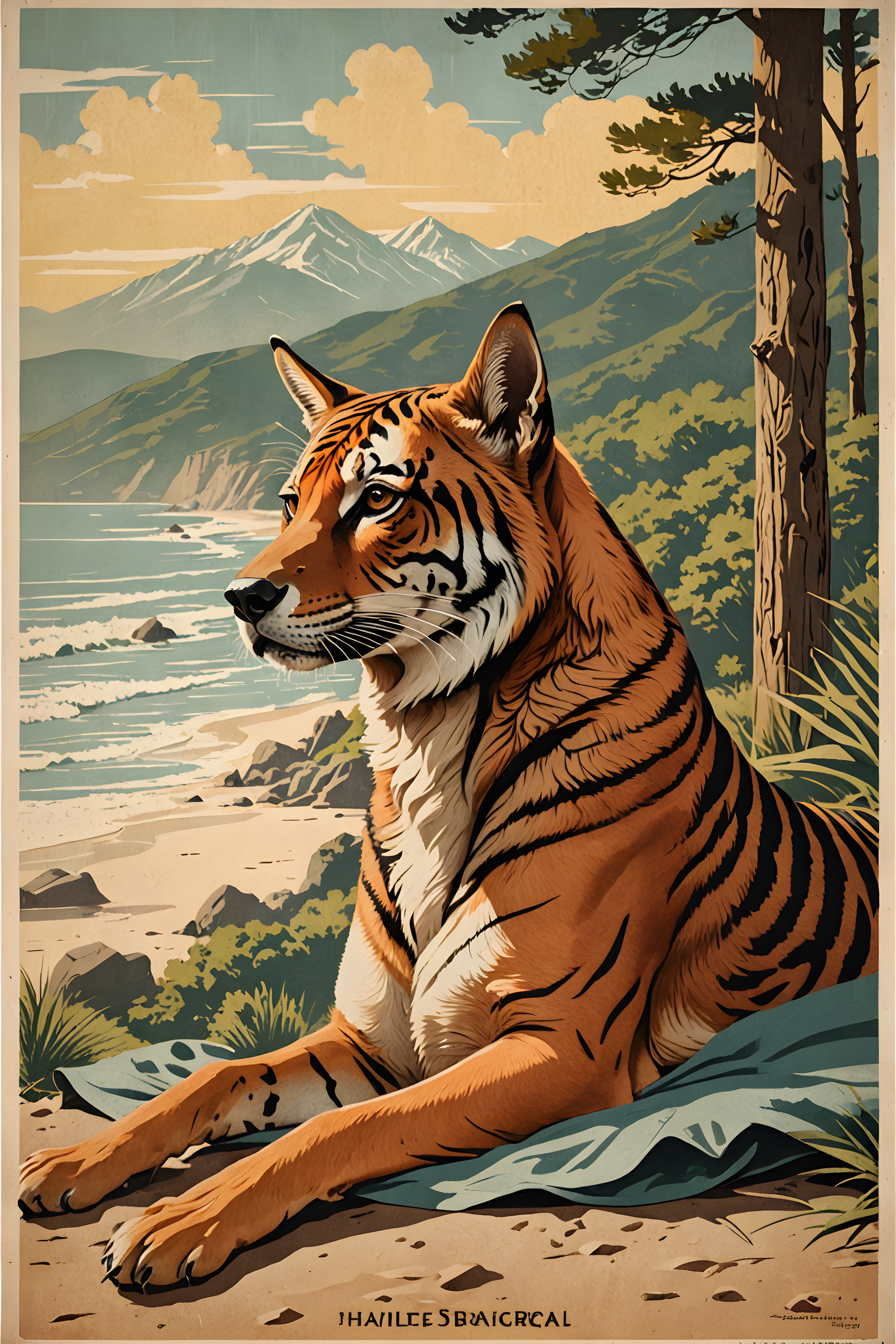 Bengal — Vintage Poster (Sleepy)