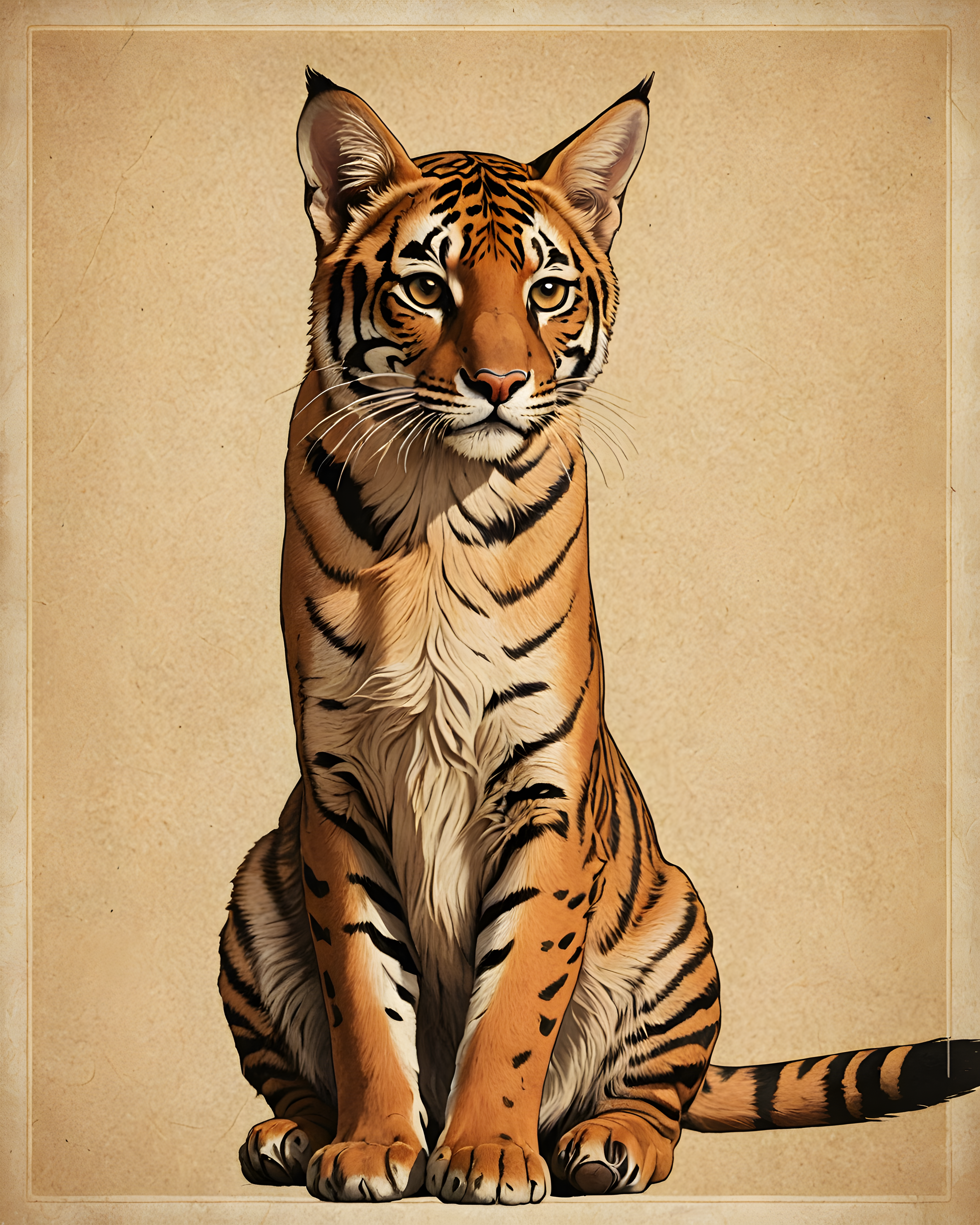 Bengal — Vintage Poster (Sleepy) — Wall Art (Printable) — Portrait 4×5