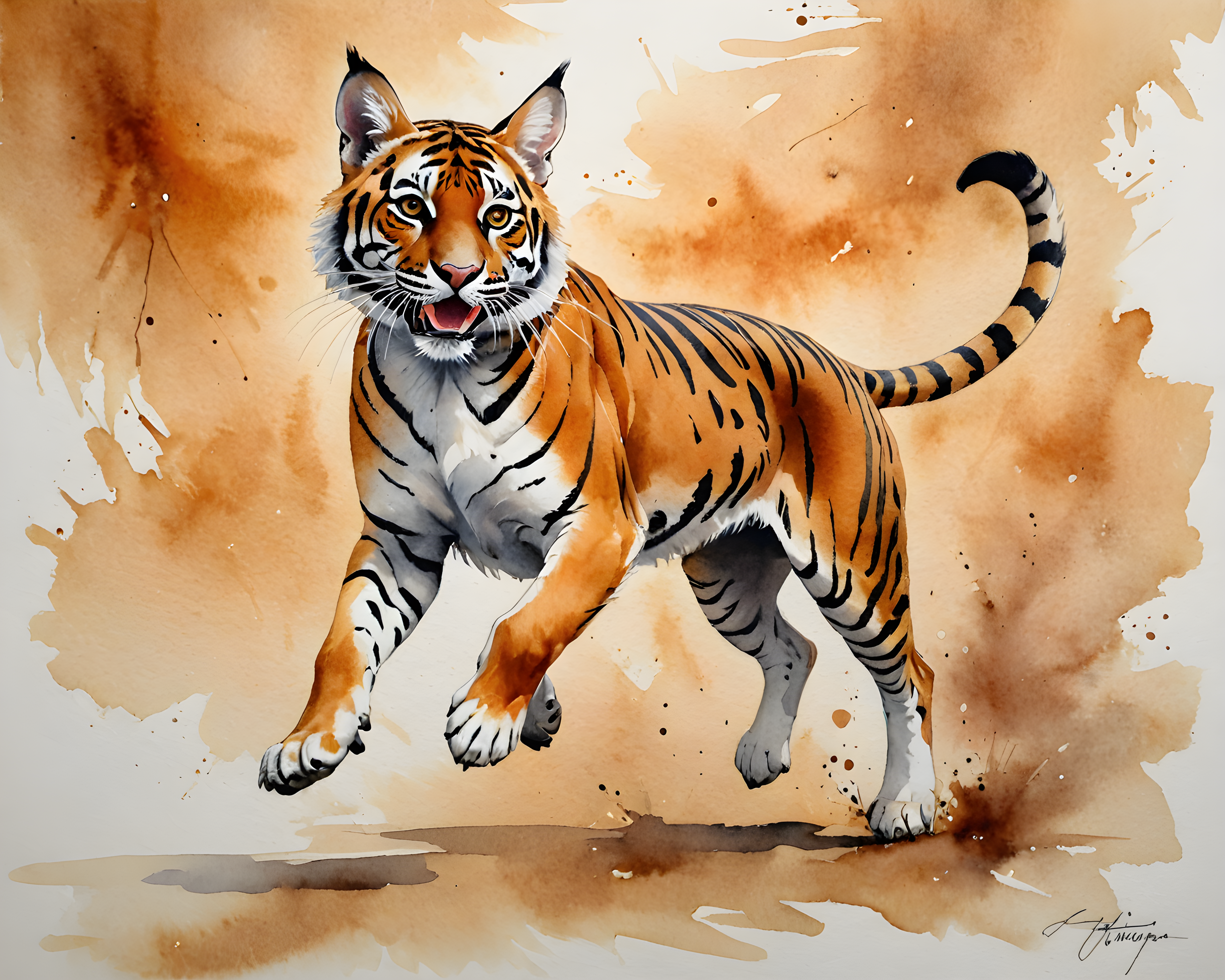 Bengal — Watercolor (Happy)
