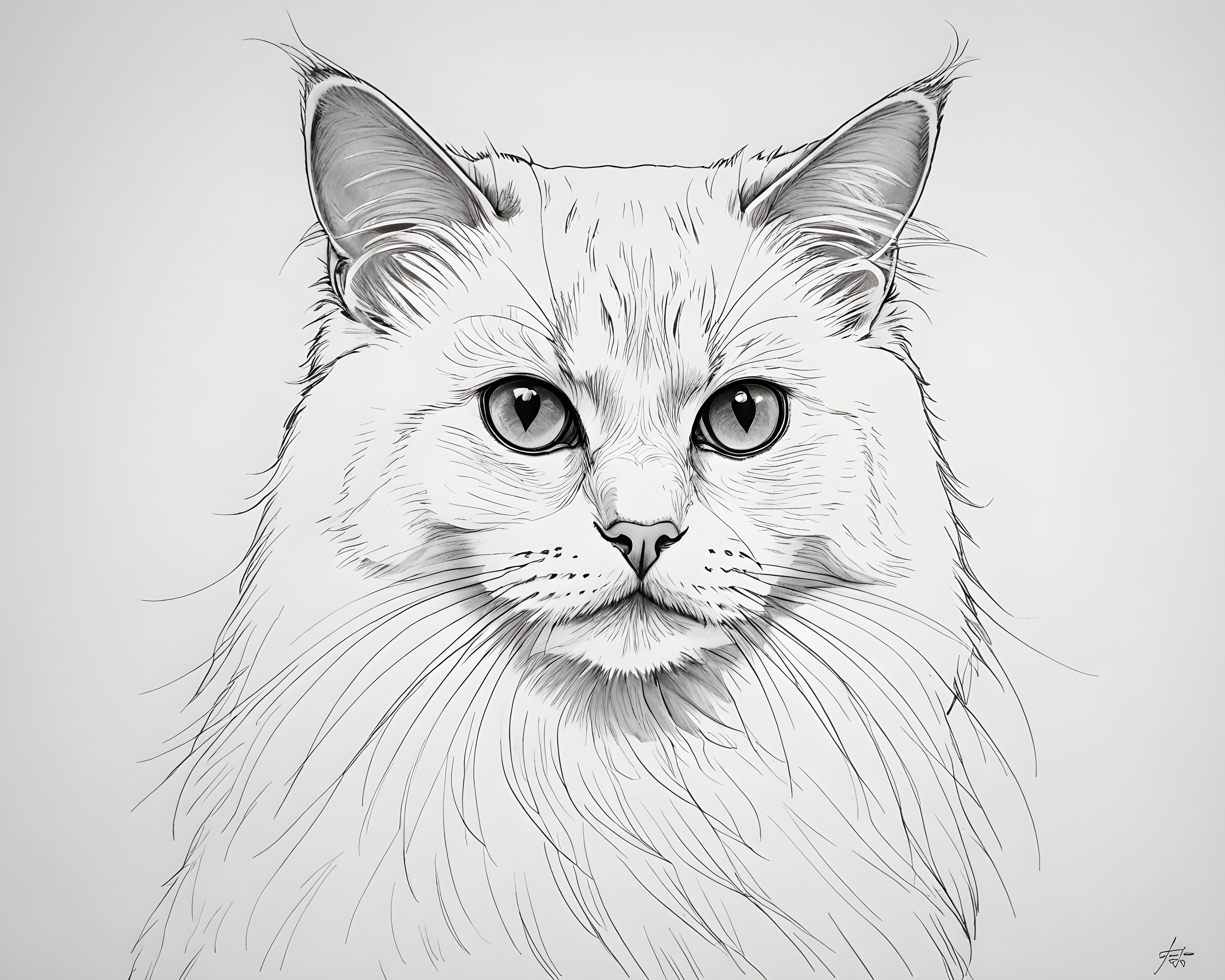 Birman — Minimalist Line Art (Emotional)