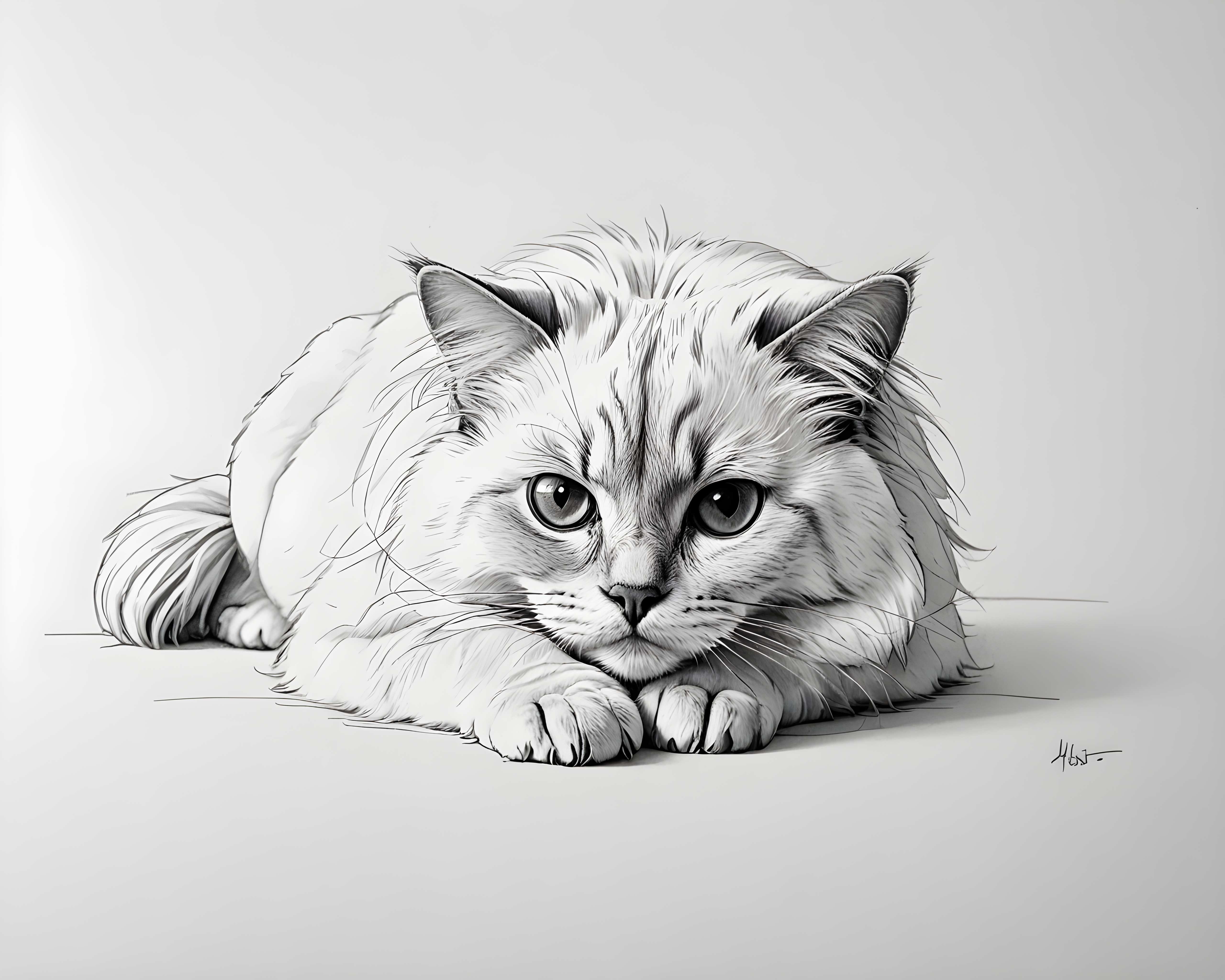 Birman — Minimalist Line Art (Funny)