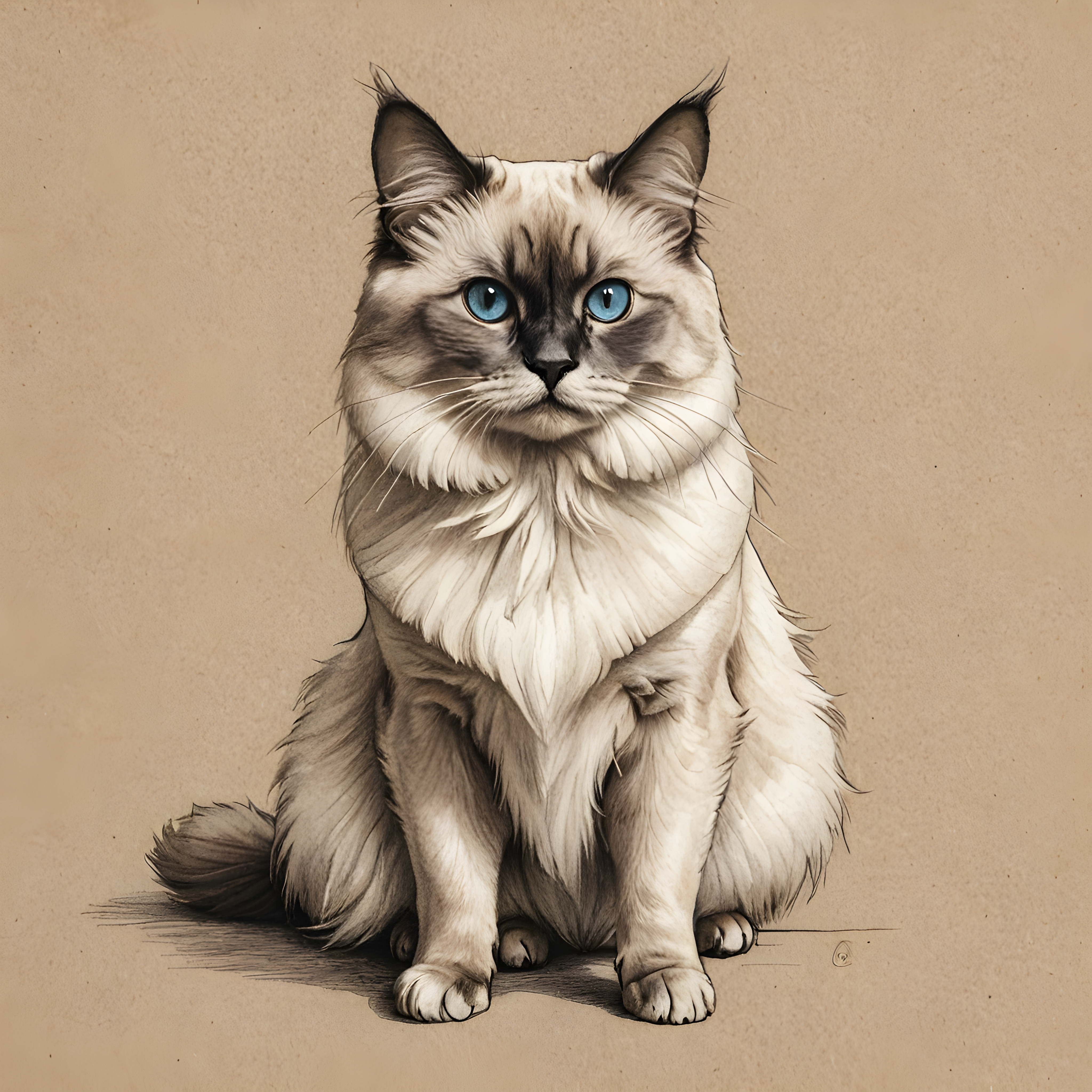Birman — Pencil Sketch (Aesthetic)
