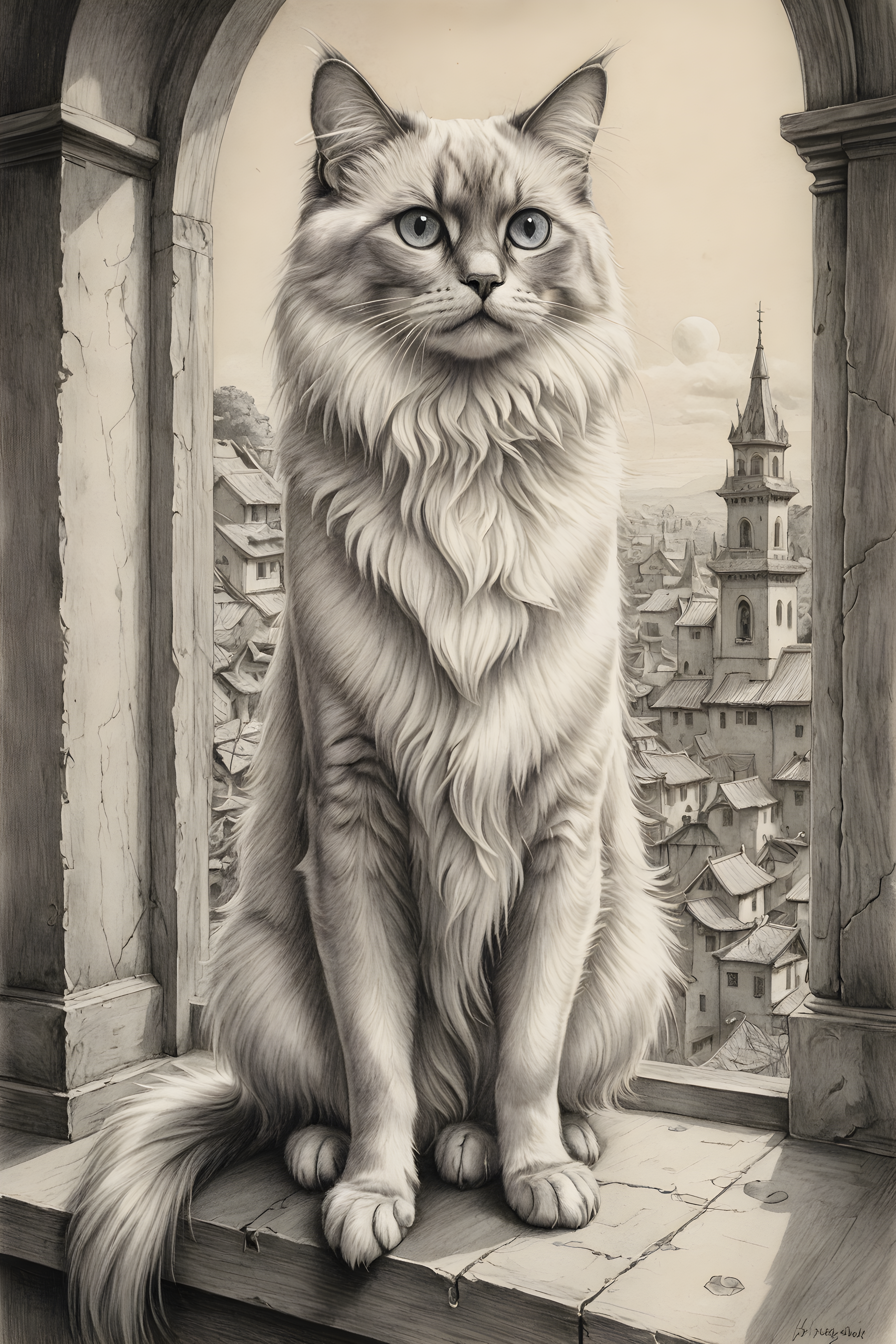 Birman — Pencil Sketch (Fantasy)