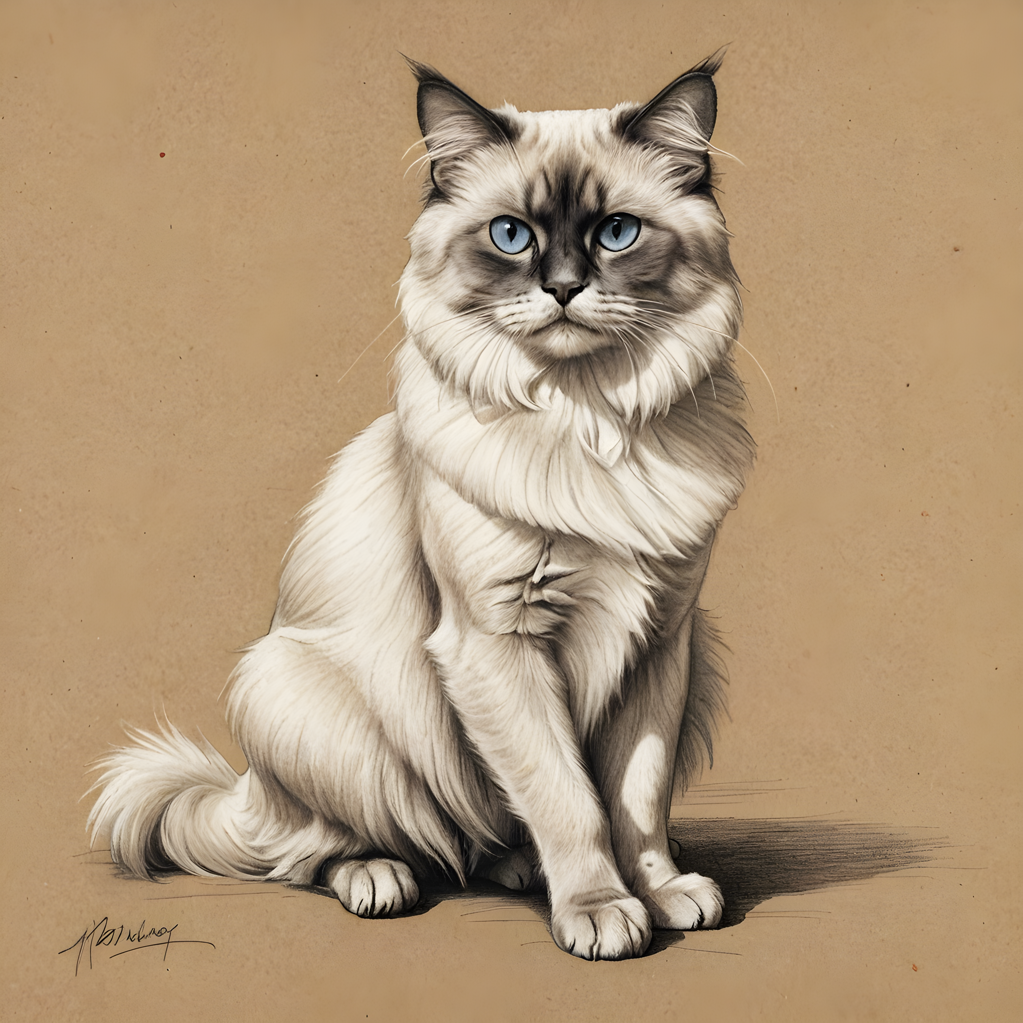 Birman — Pencil Sketch (Motivational)