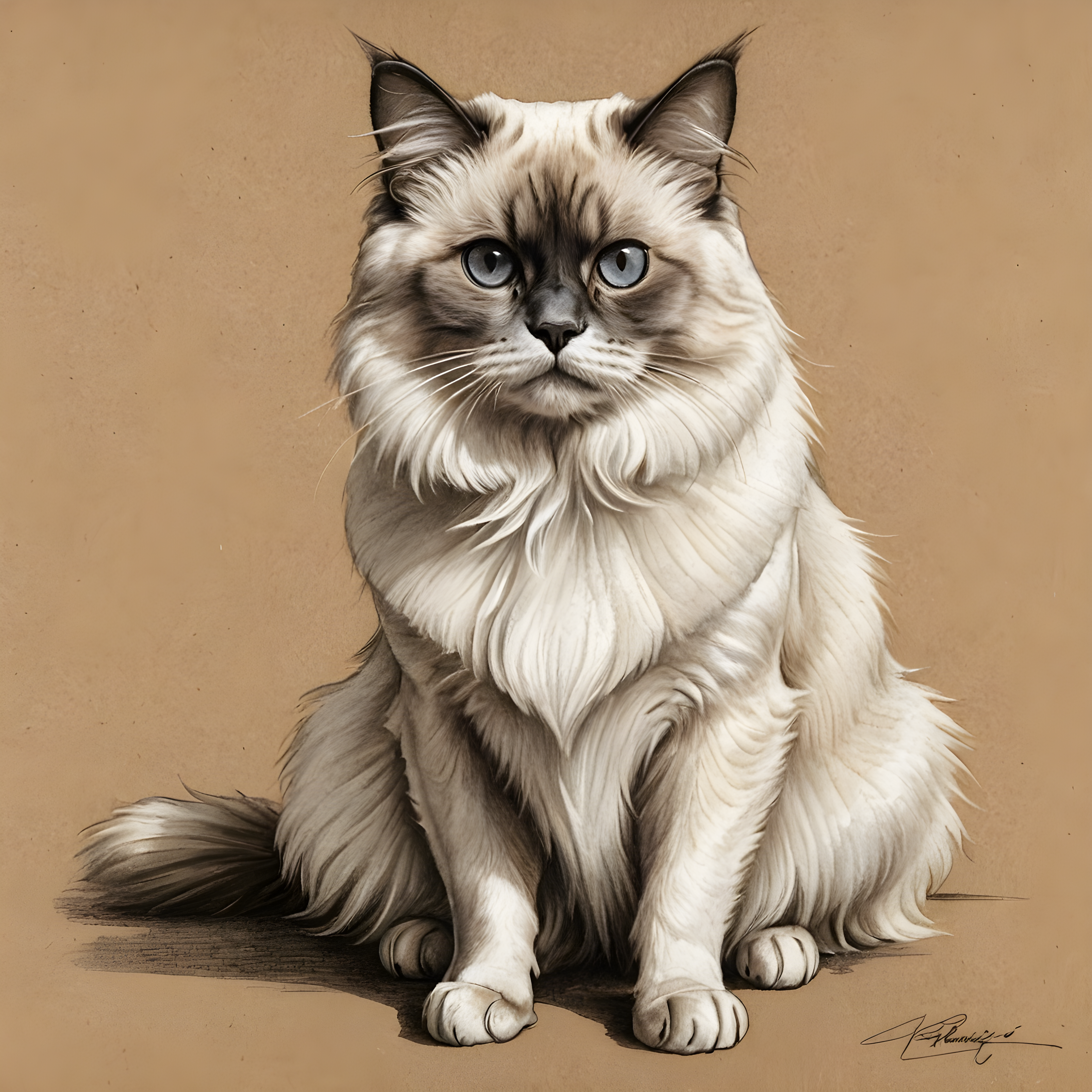 Birman — Pencil Sketch (Motivational)