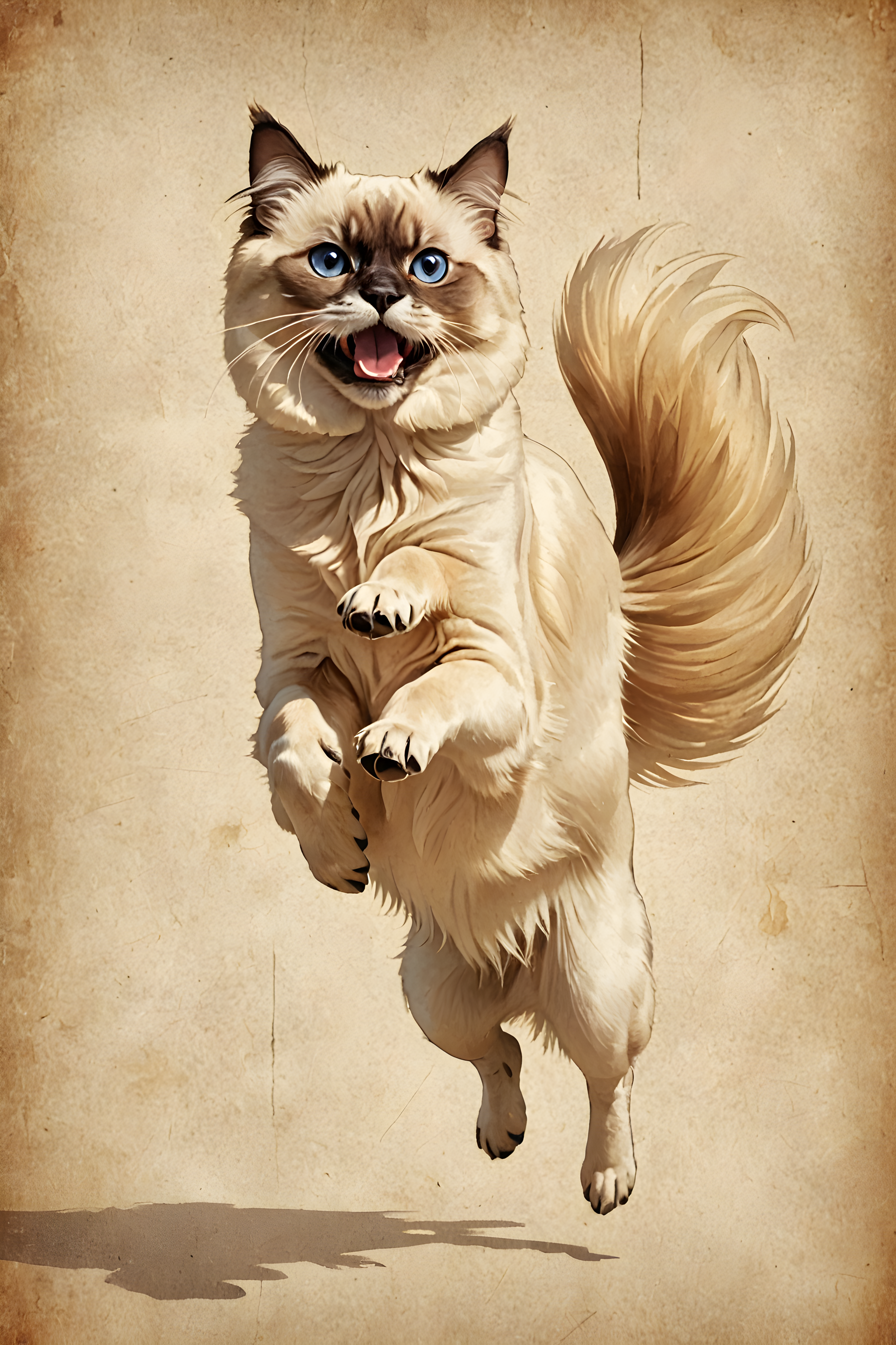 Birman — Vintage Poster (Happy)