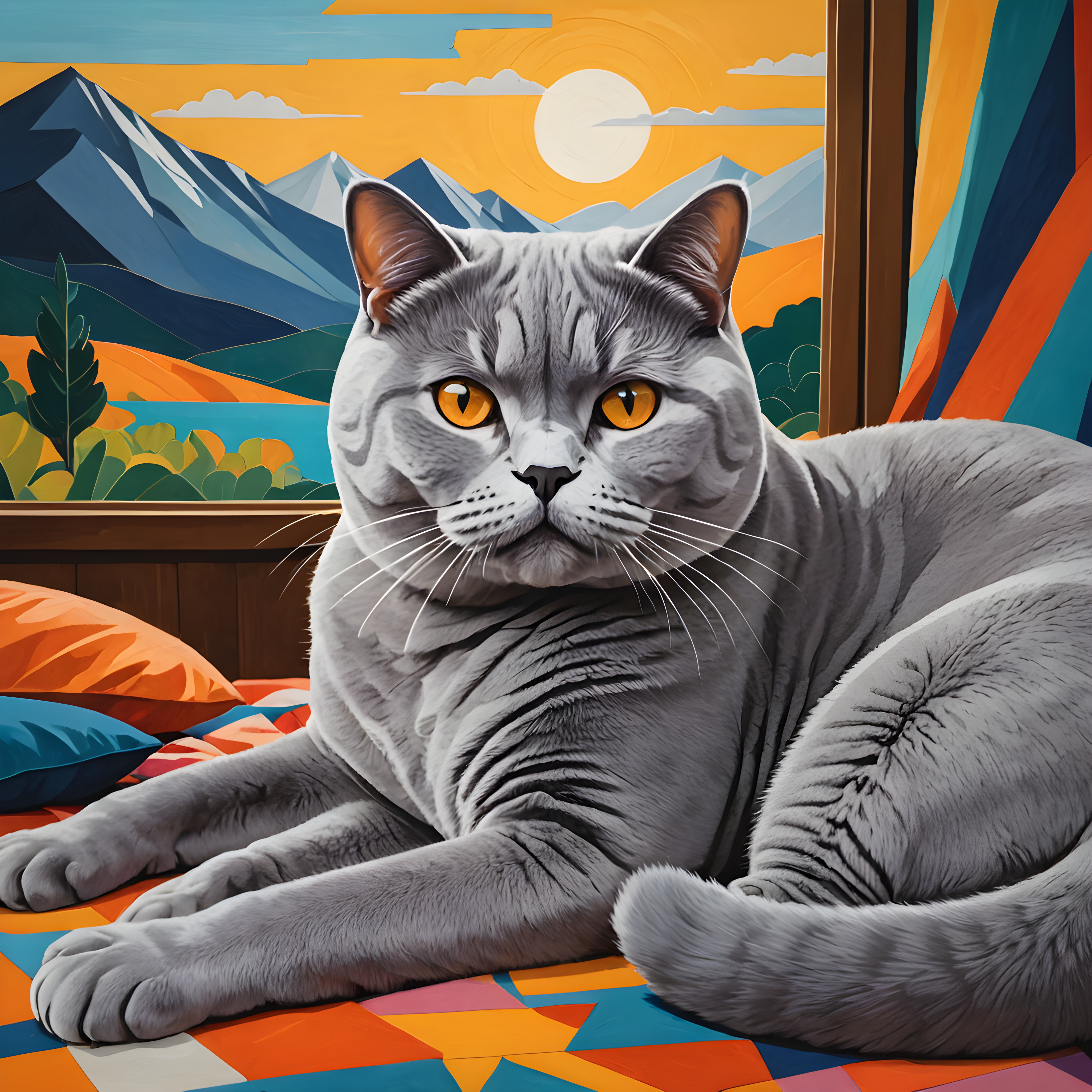 British Shorthair — Abstract (Sleepy)