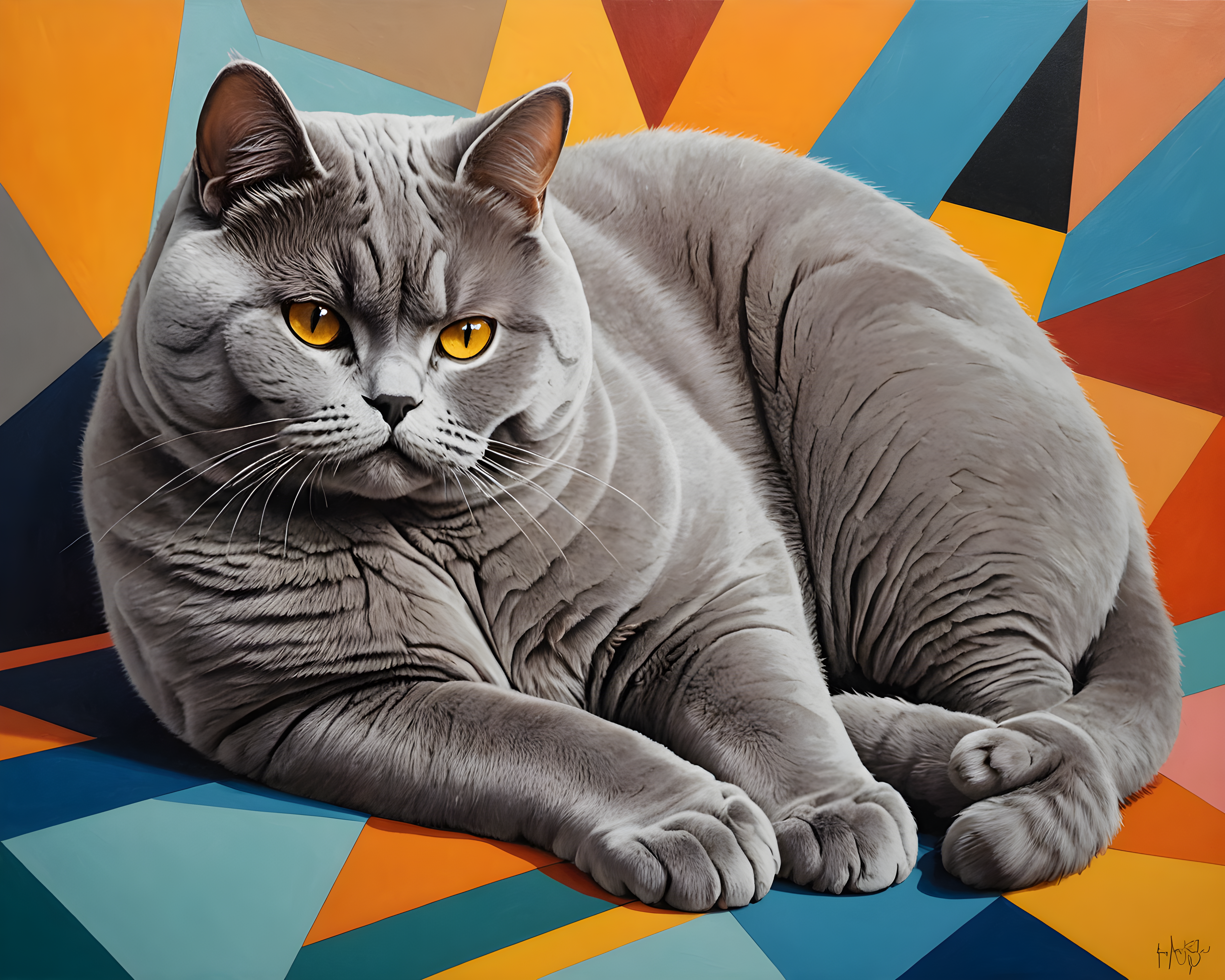 British Shorthair — Abstract (Sleepy)