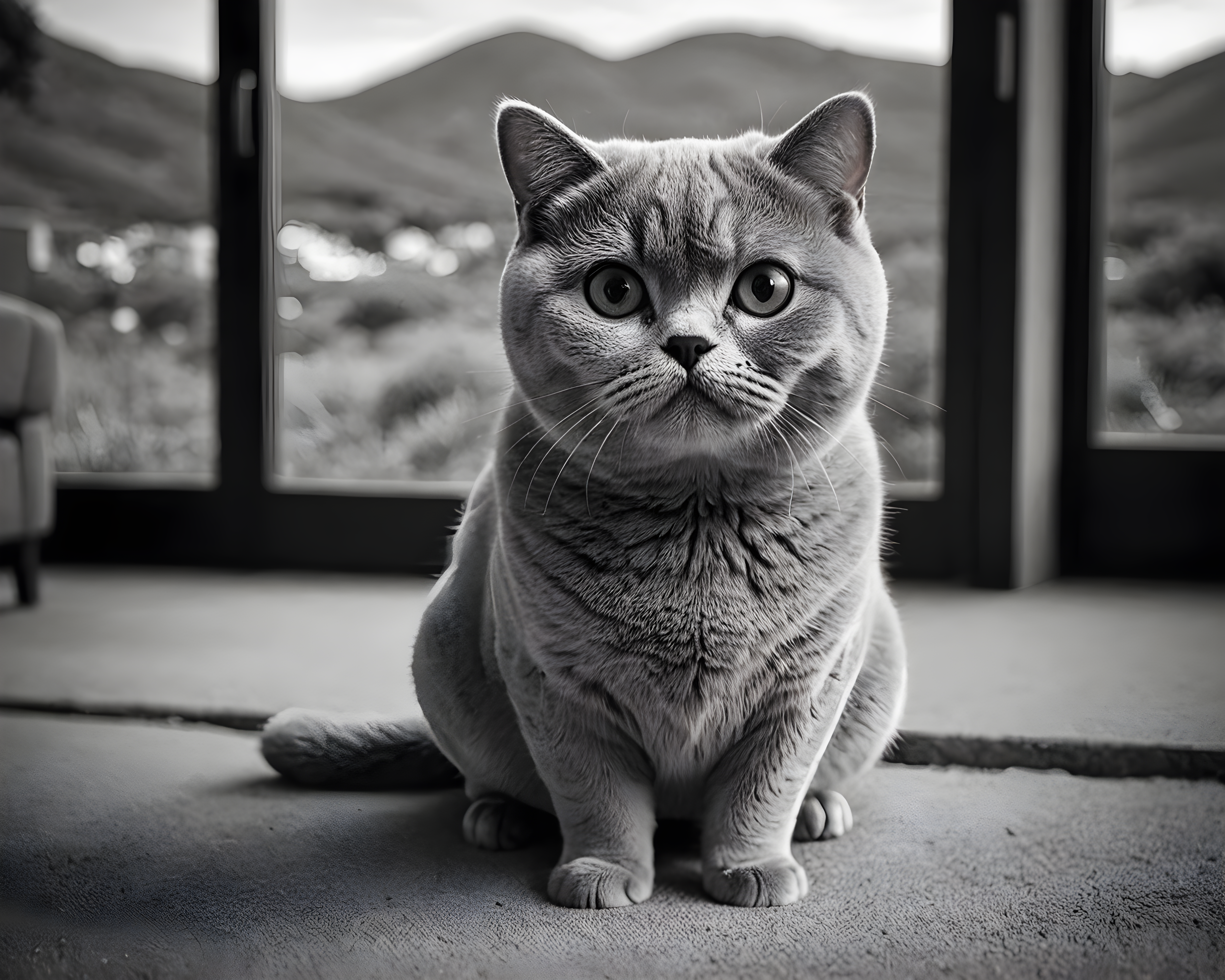 British Shorthair — Black & White (Cute)