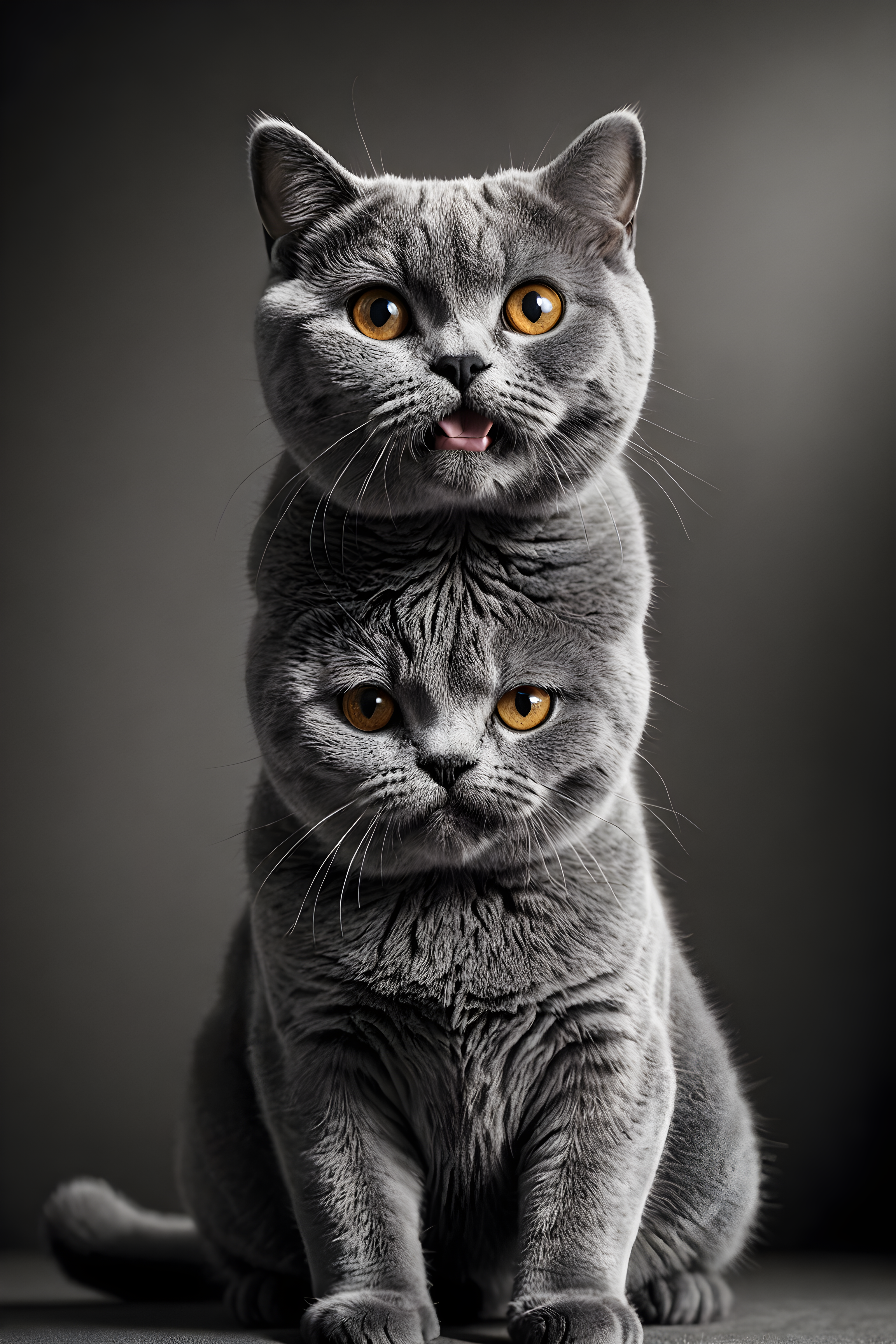 British Shorthair — Black & White (Happy)