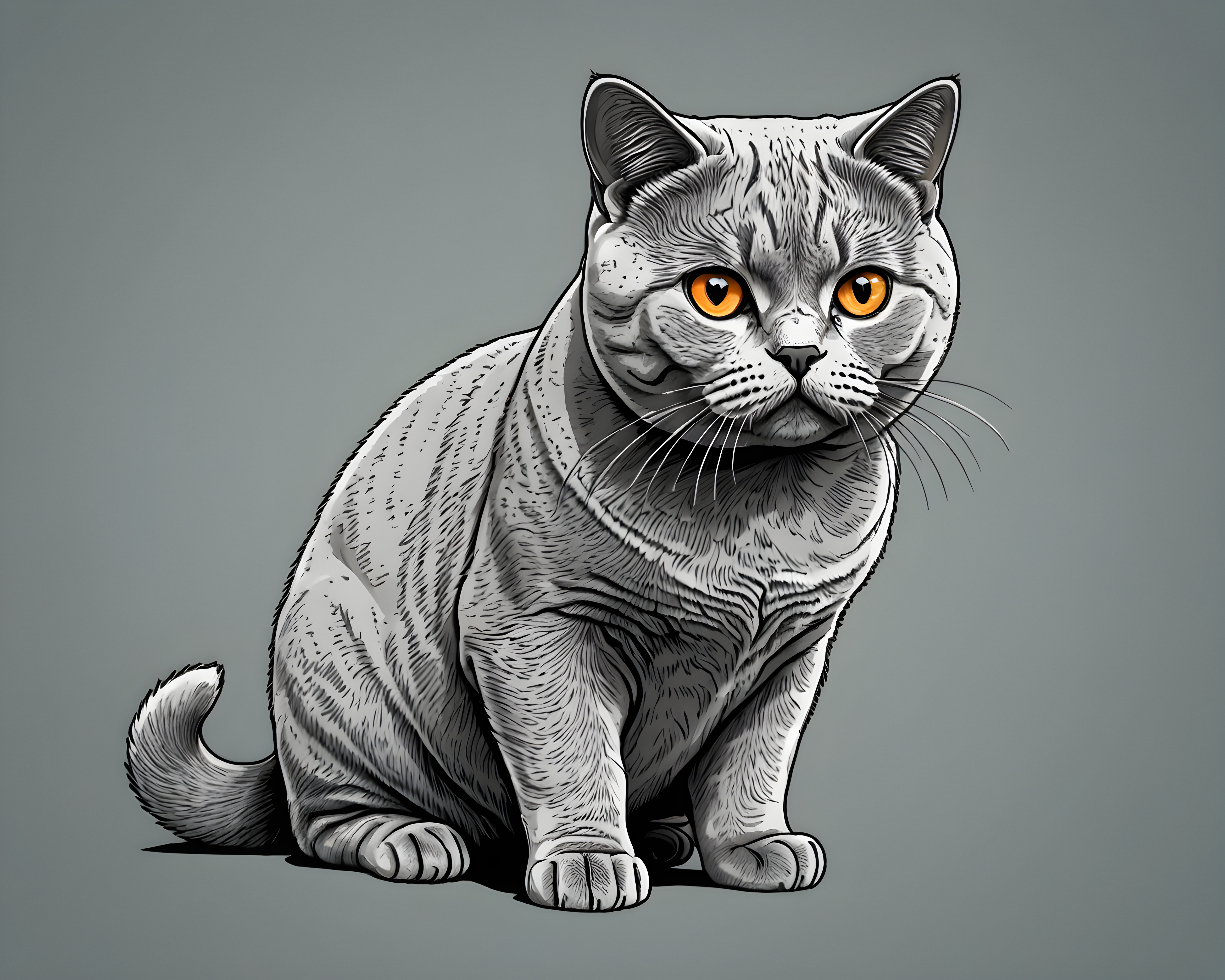 British Shorthair — Line Art (Aesthetic)