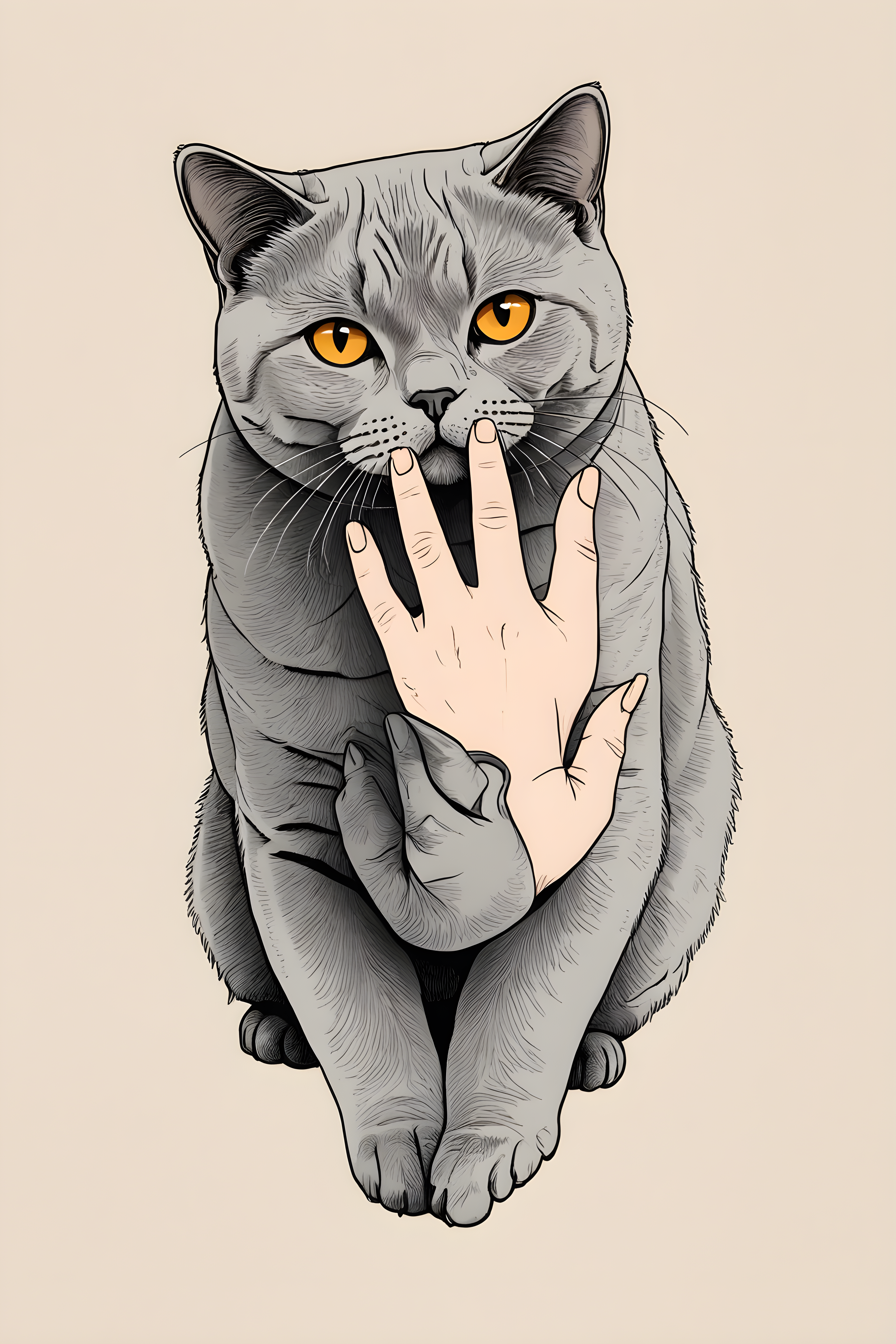 British Shorthair — Line Art (Aesthetic)