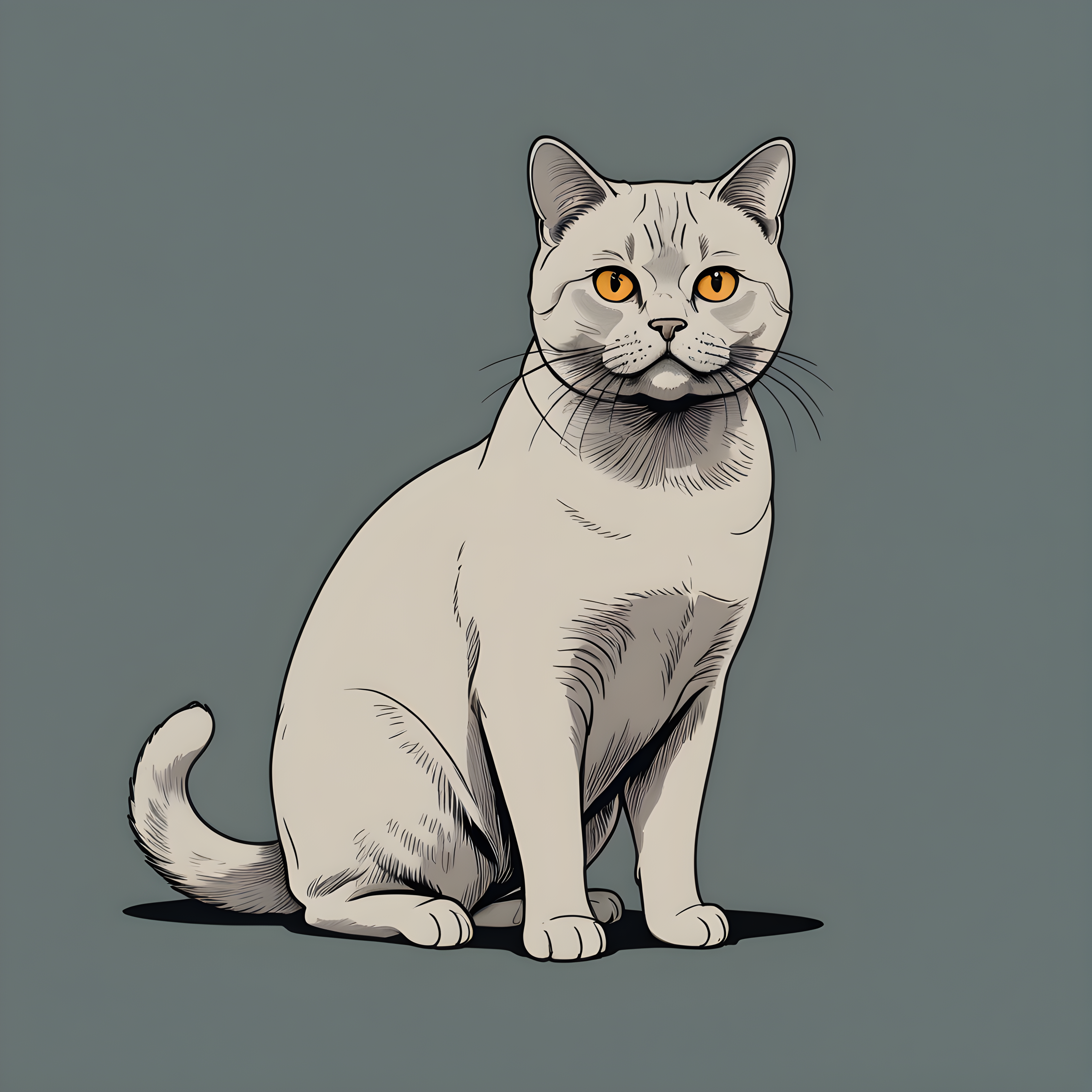 British Shorthair — Line Art (Aesthetic)