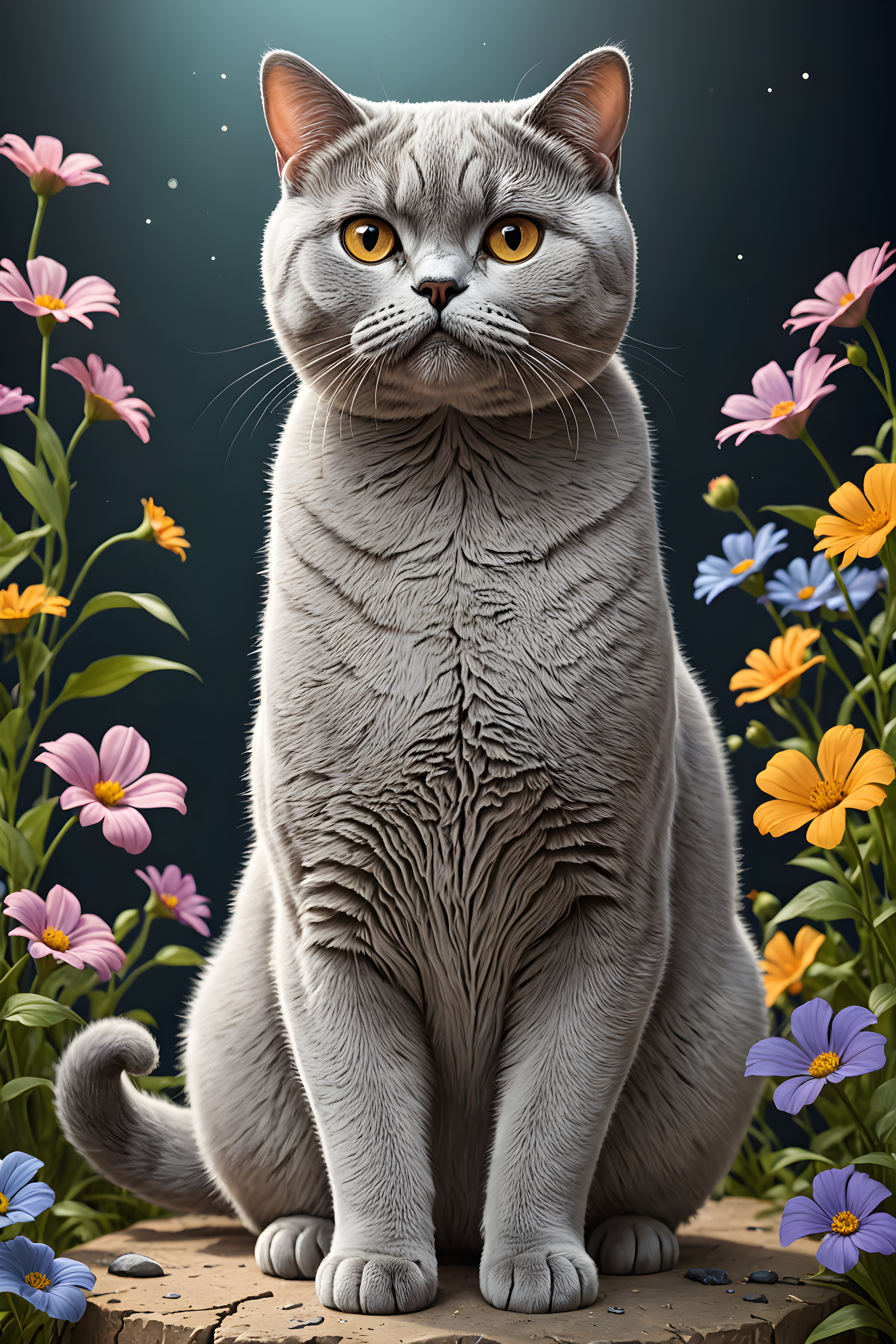 British Shorthair — Line Art (Fantasy)