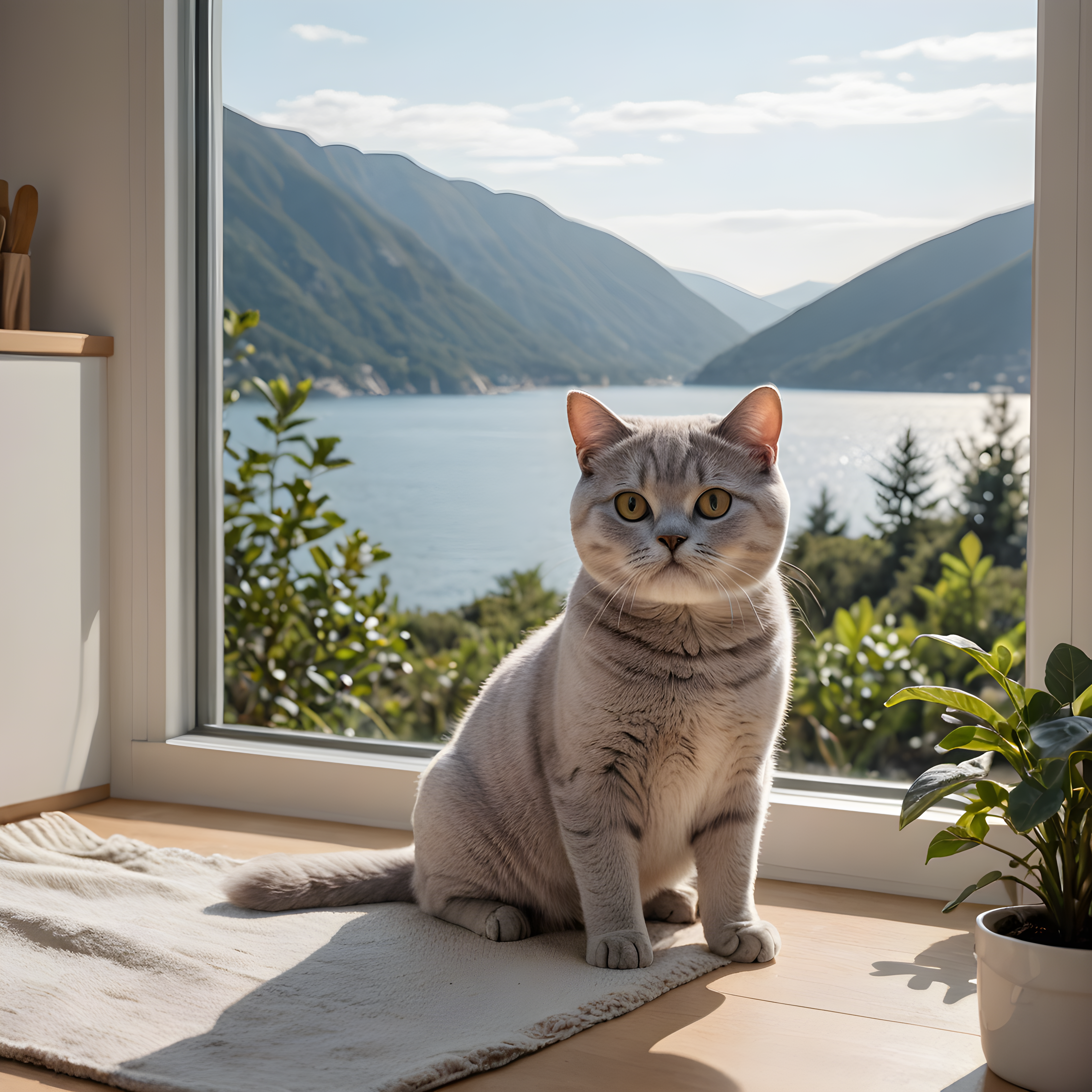 British Shorthair — Minimalist Line Art (Cute)