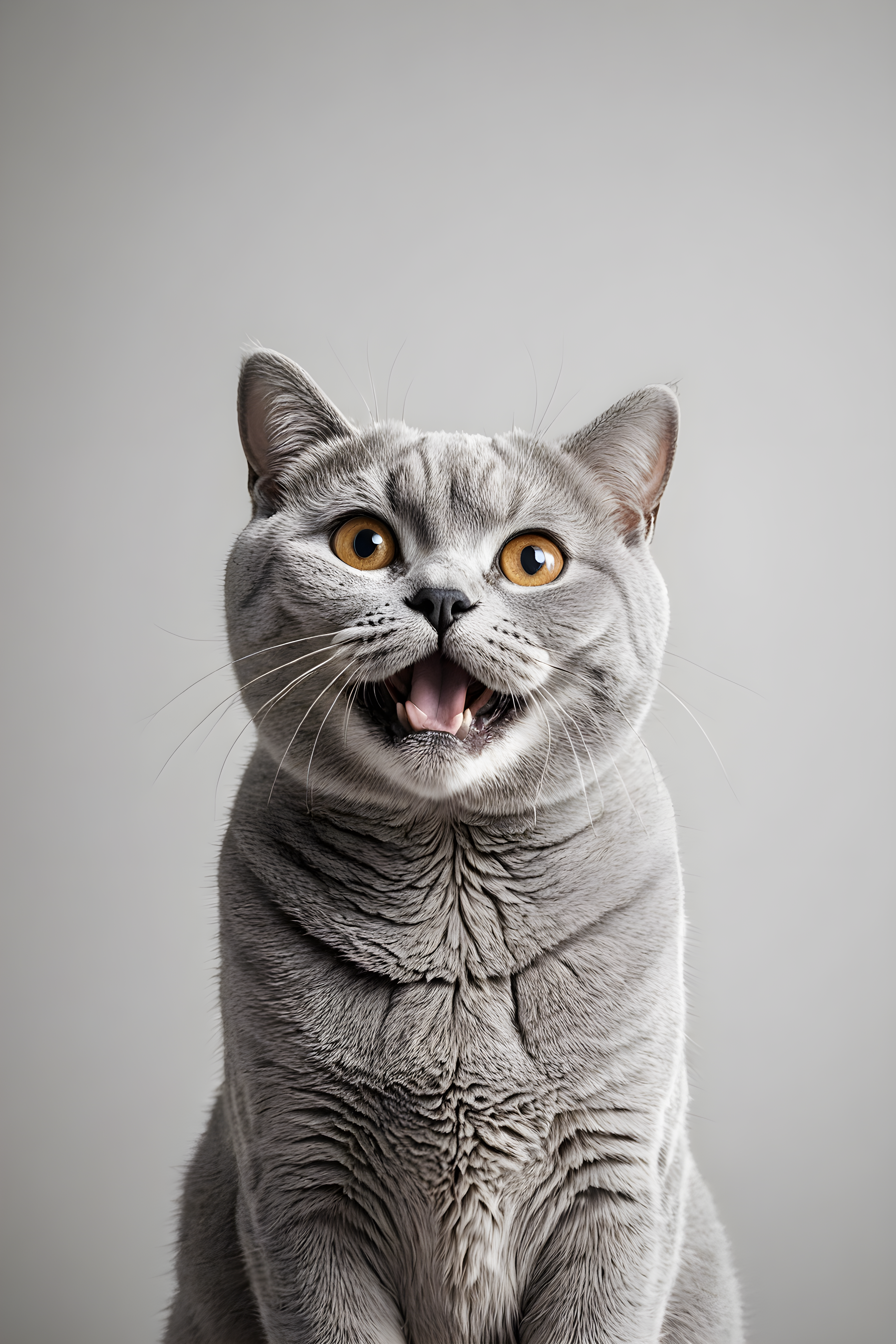 British Shorthair — Minimalist Line Art (Happy)