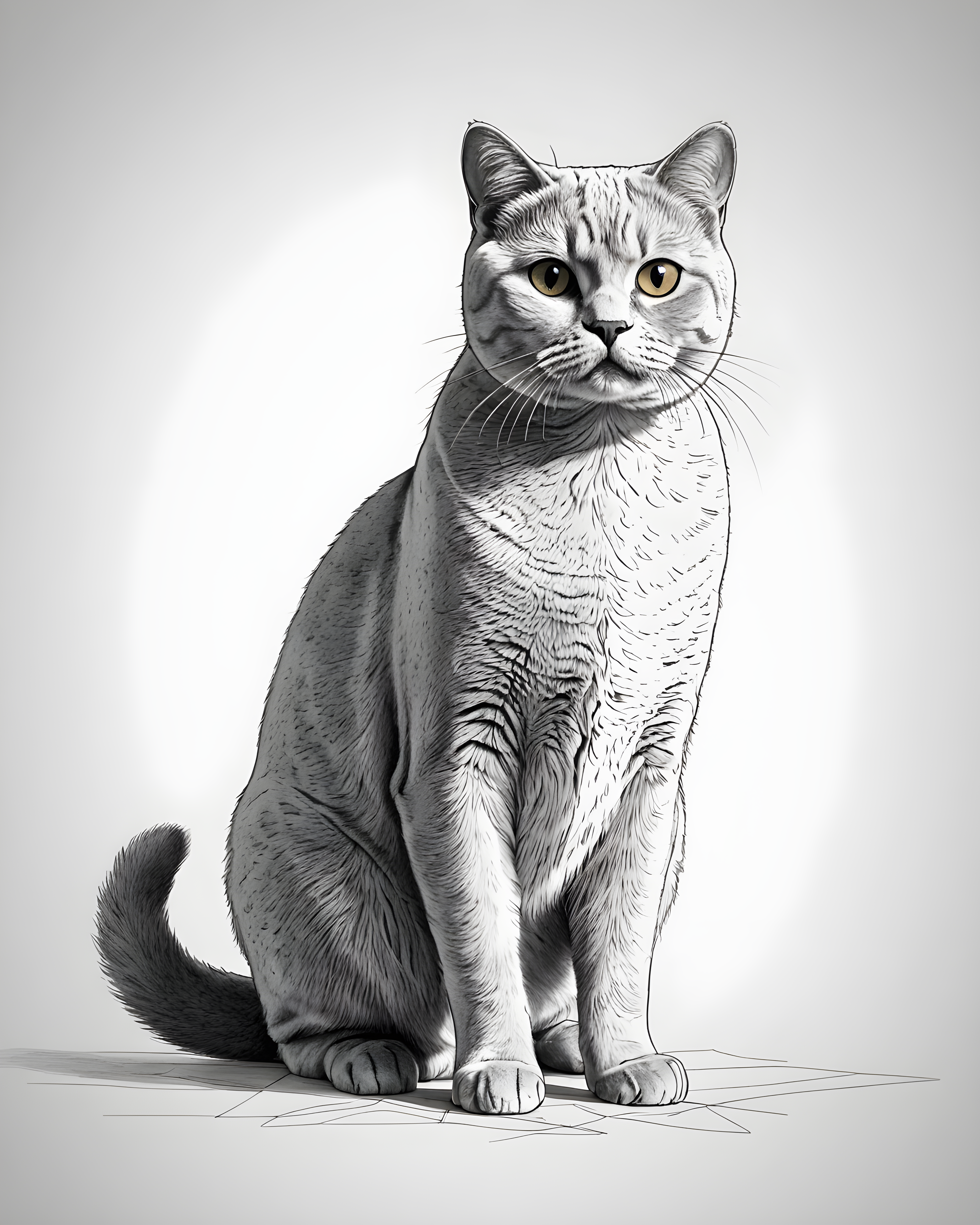 British Shorthair — Minimalist Line Art (Motivational)