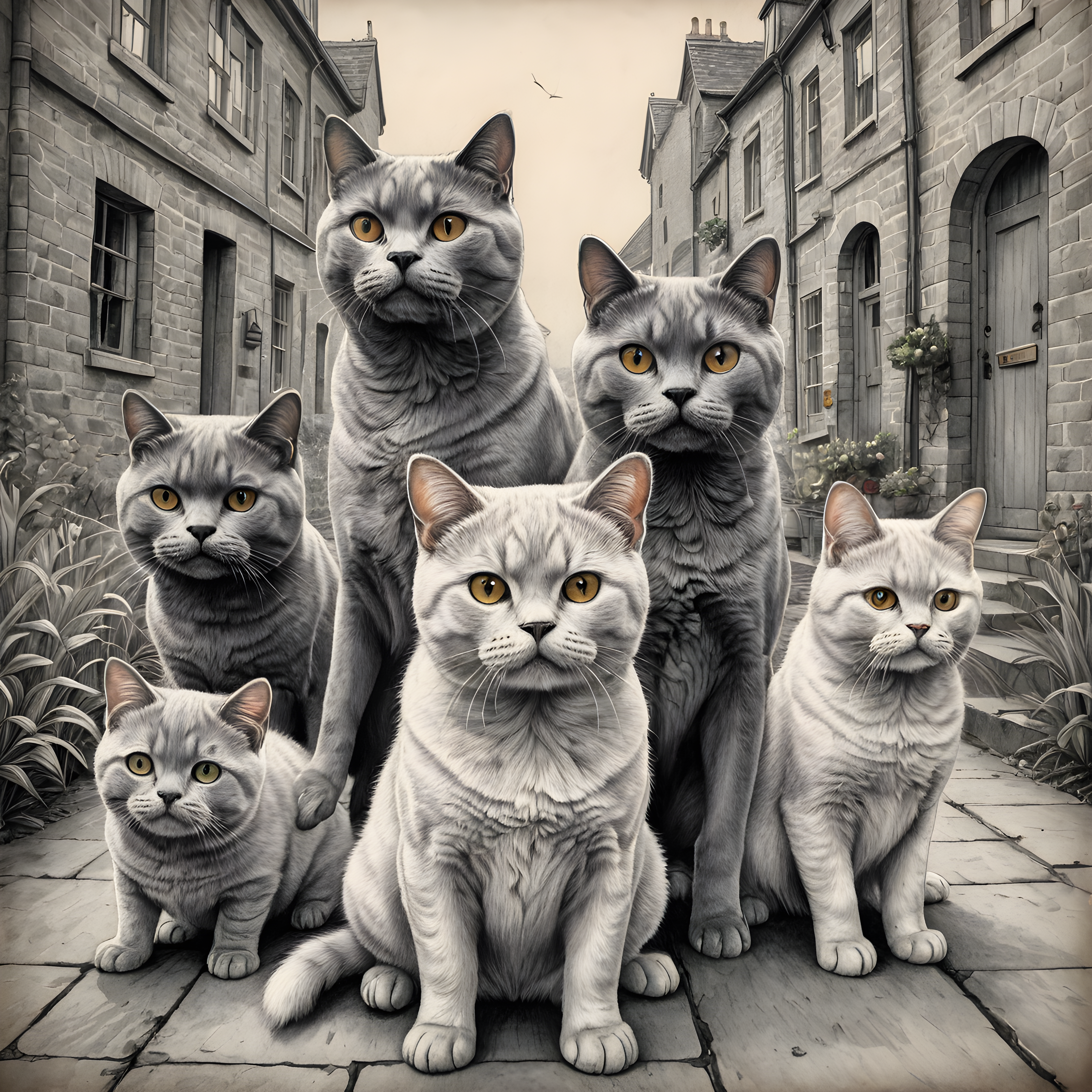 British Shorthair — Pencil Sketch (Fantasy)
