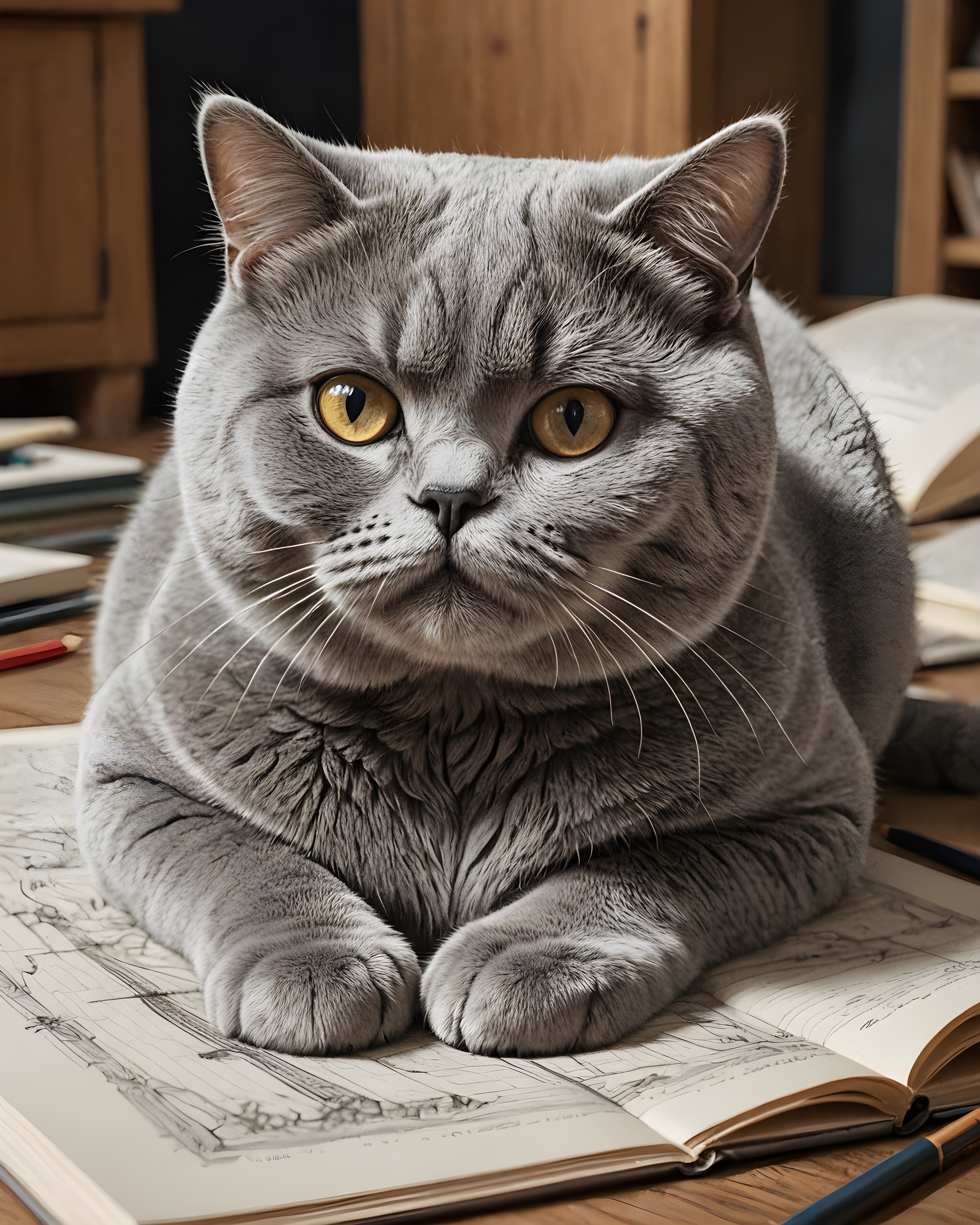 British Shorthair — Pencil Sketch (Fantasy)