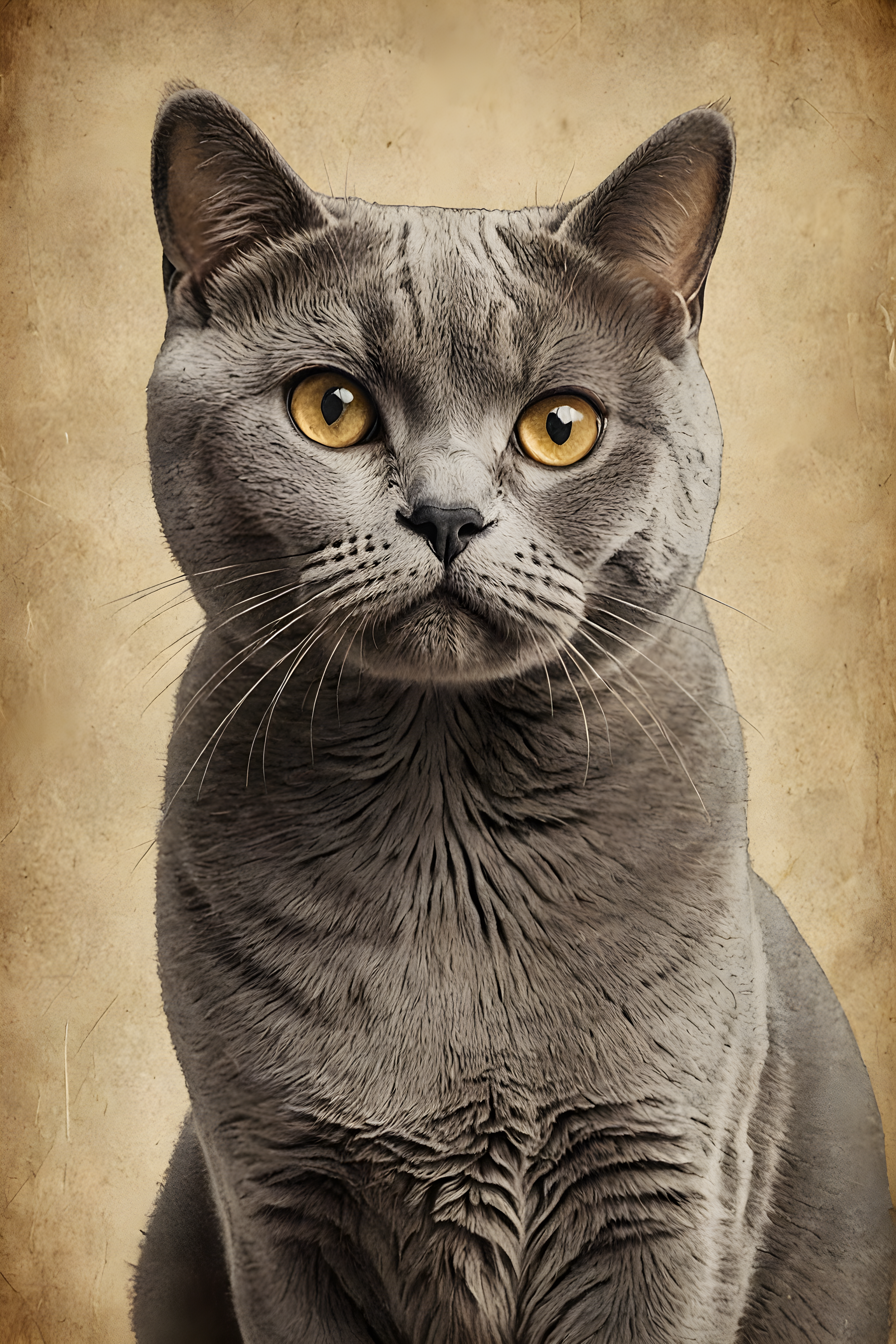 British Shorthair — Vintage Poster (Emotional)