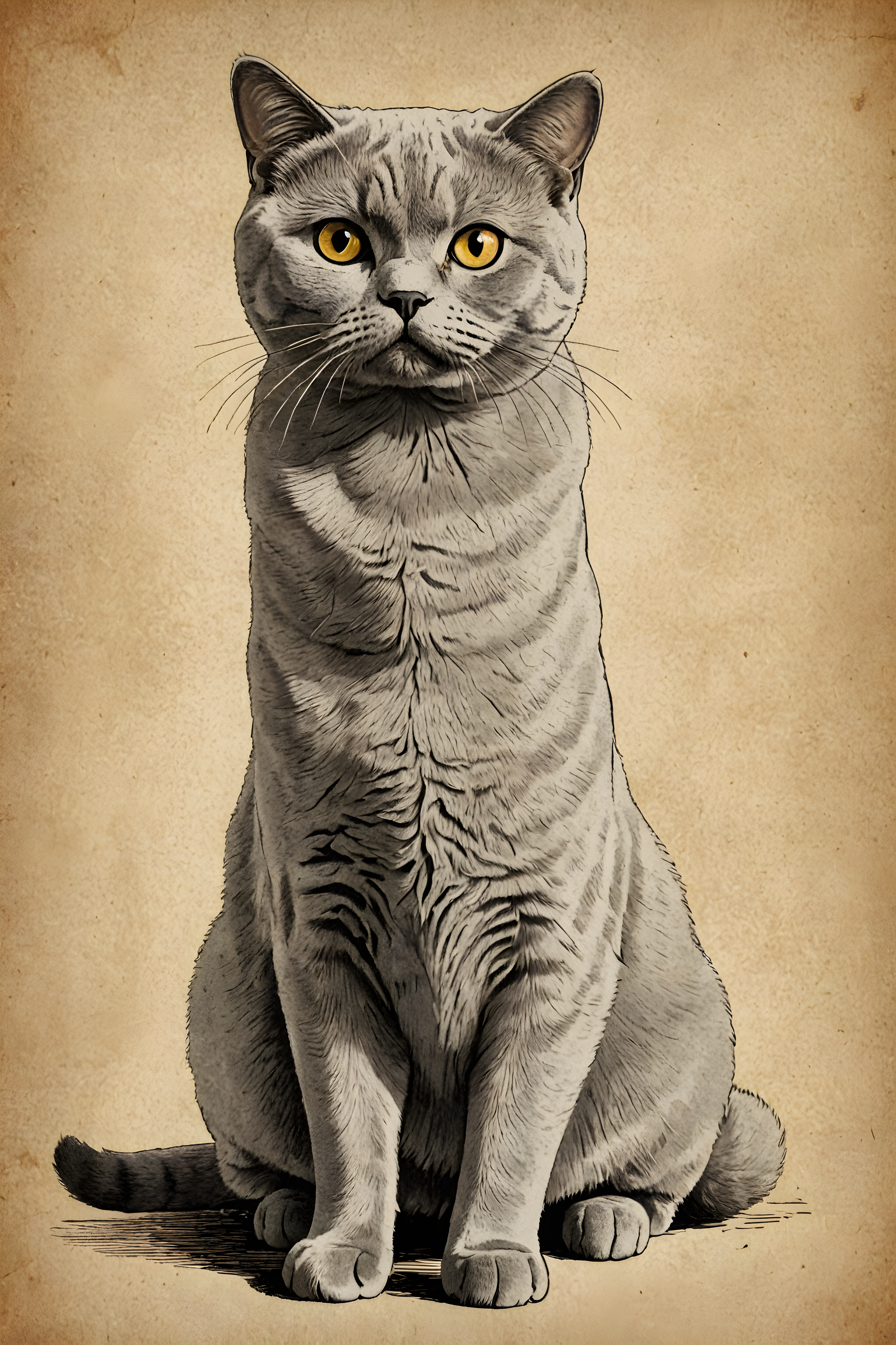 British Shorthair — Vintage Poster (Emotional)