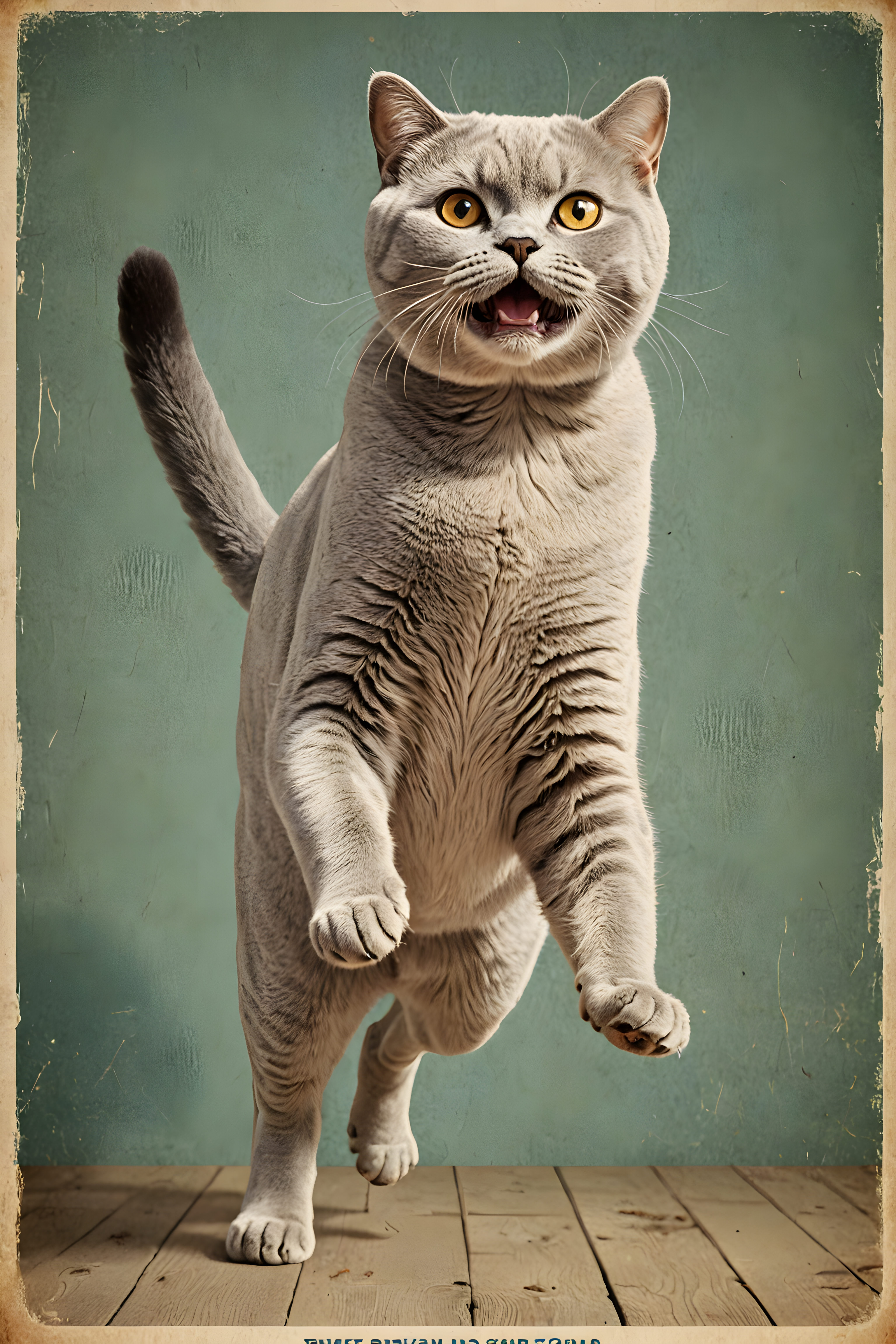 British Shorthair — Vintage Poster (Happy)