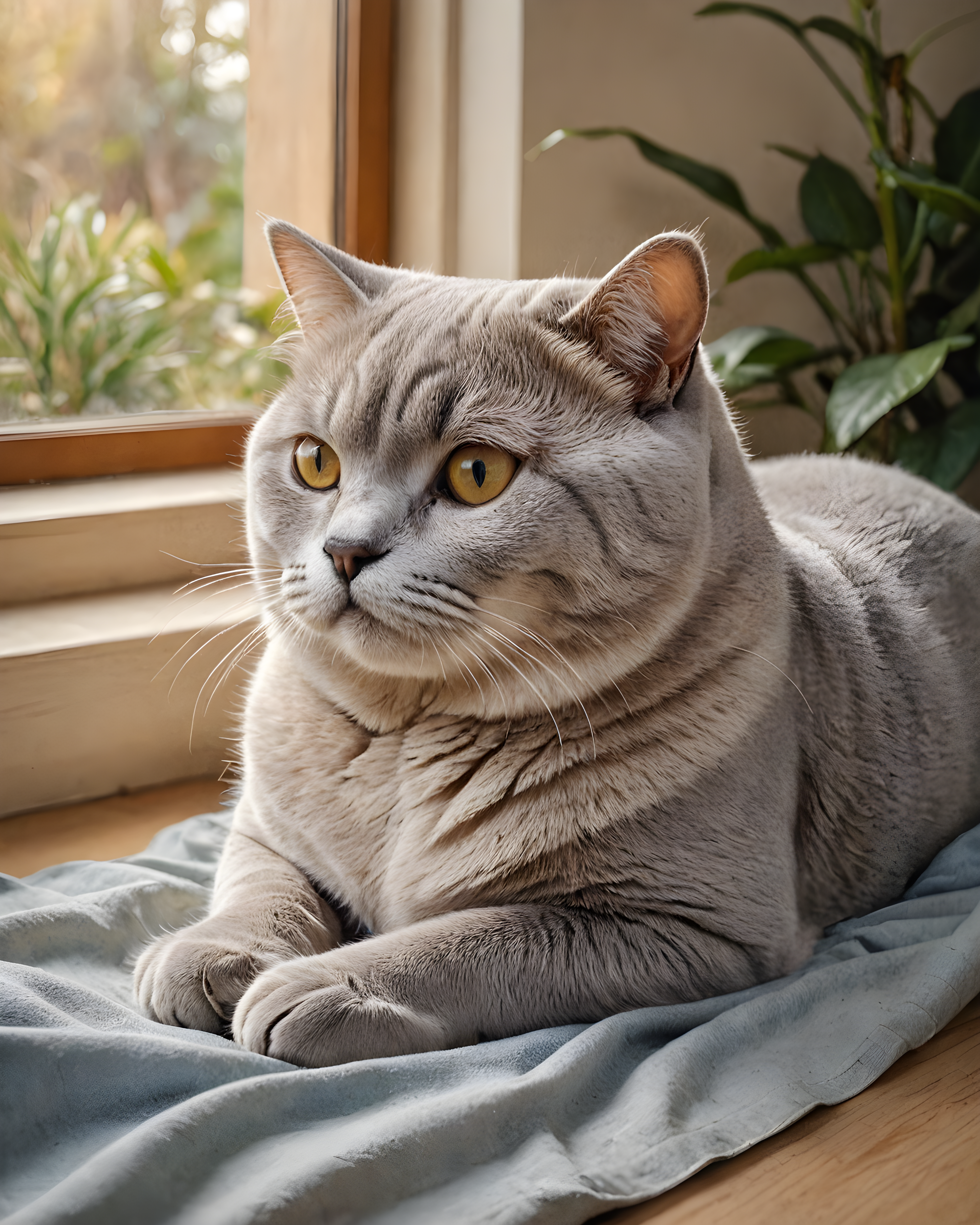British Shorthair — Watercolor (Sleepy)