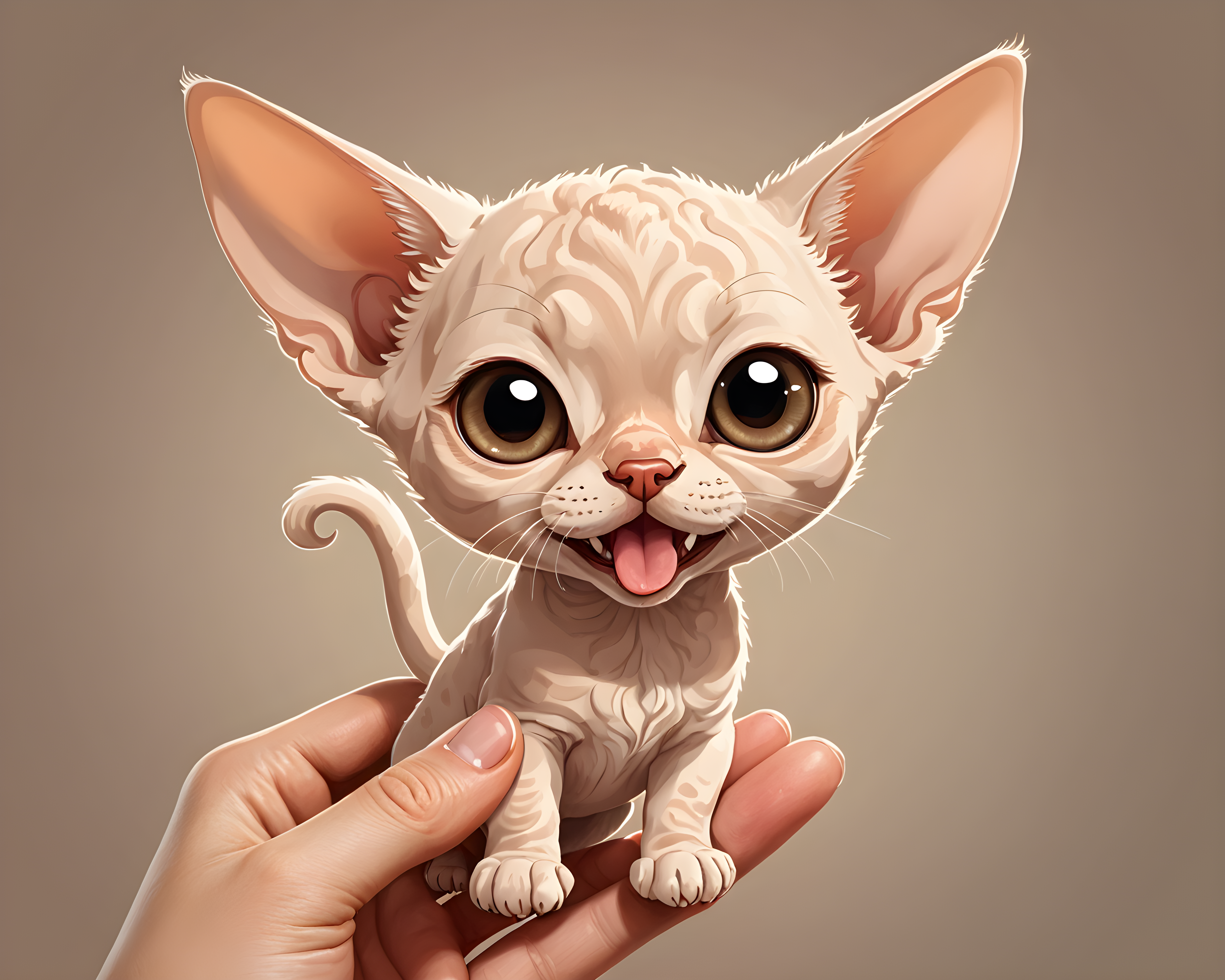 Devon Rex — Cartoon / Kawaii (Happy)