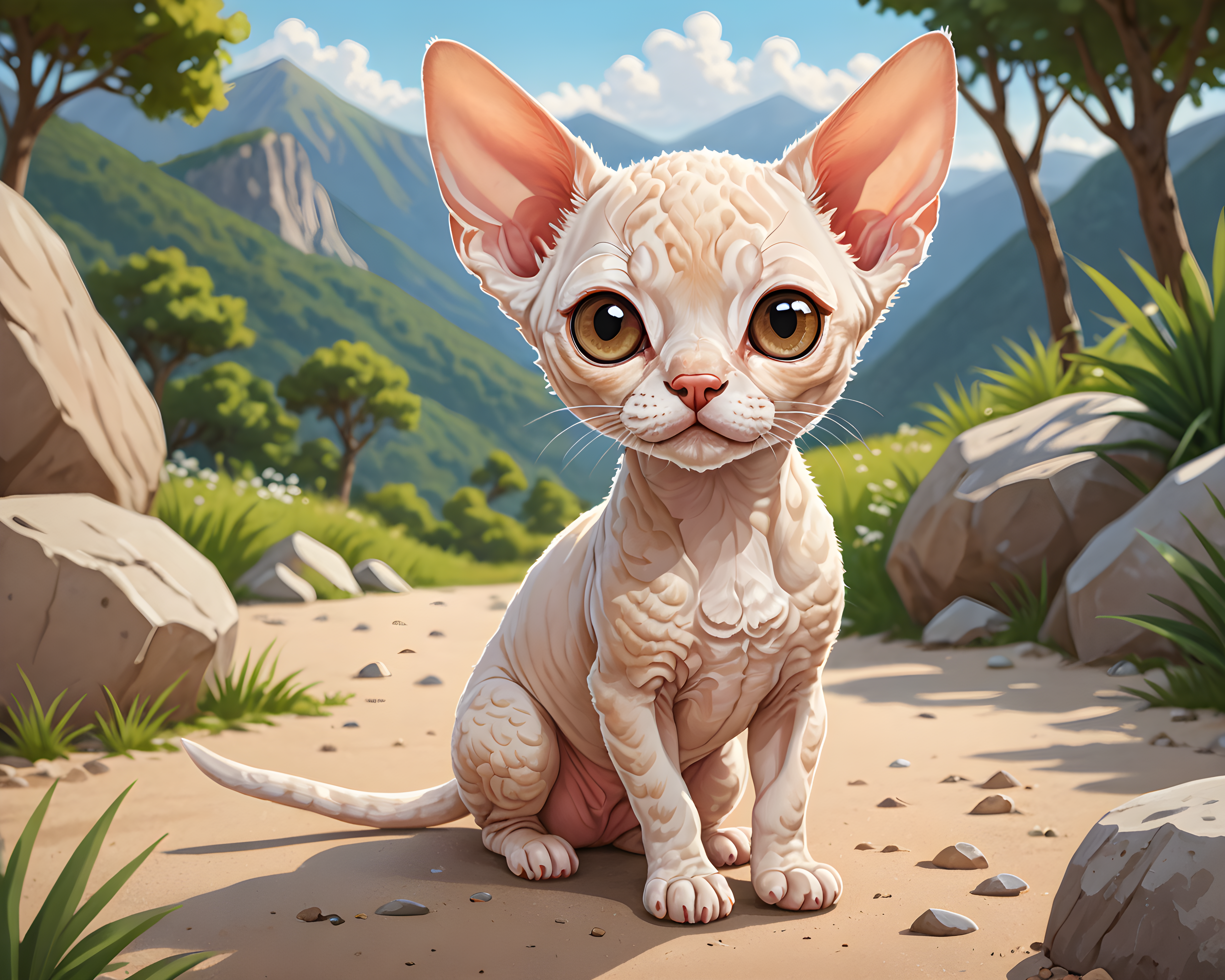 Devon Rex — Cartoon / Kawaii (Playful)