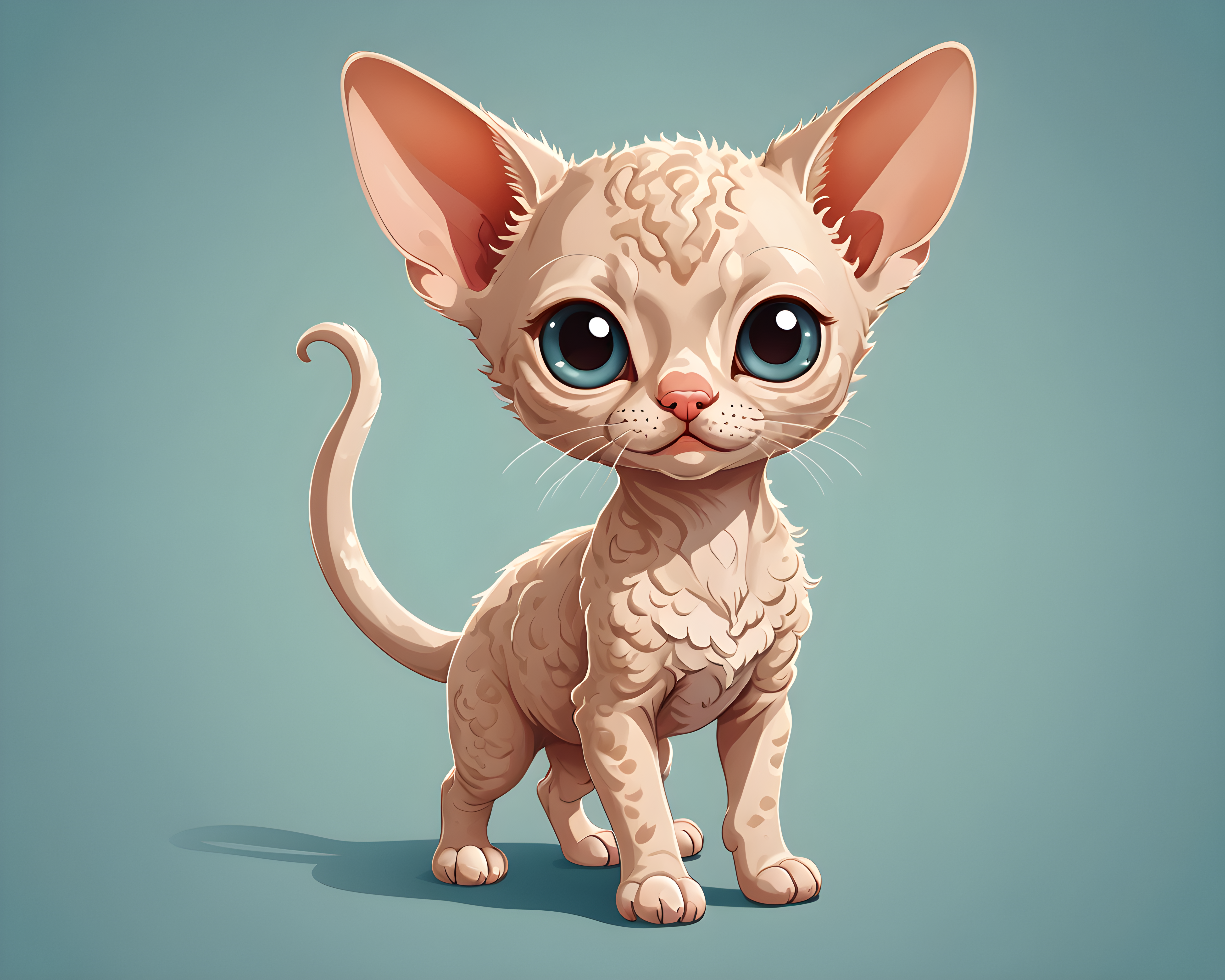 Devon Rex — Cartoon / Kawaii (Playful)