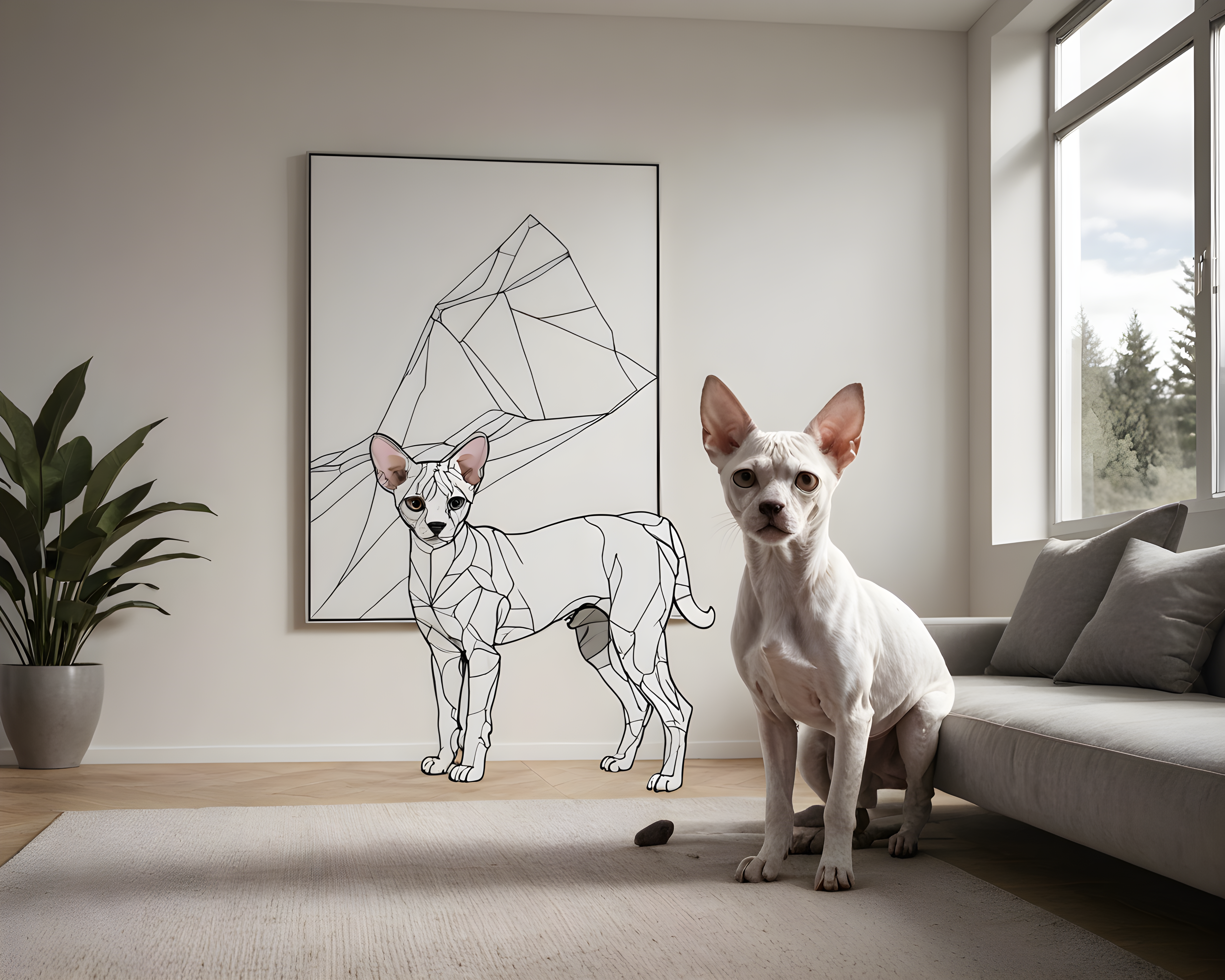 Devon Rex — Minimalist Line Art (Motivational)