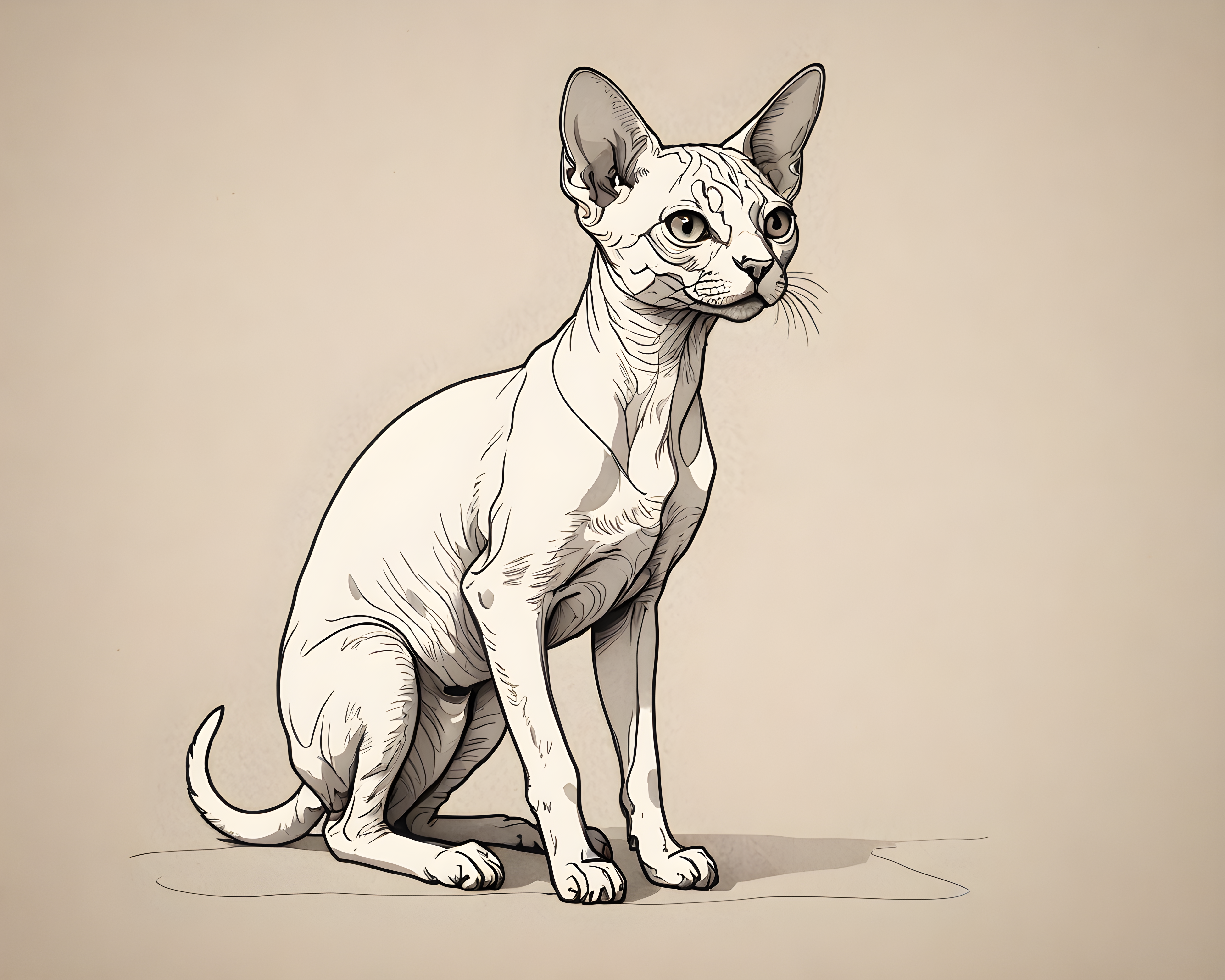 Devon Rex — Minimalist Line Art (Romantic)