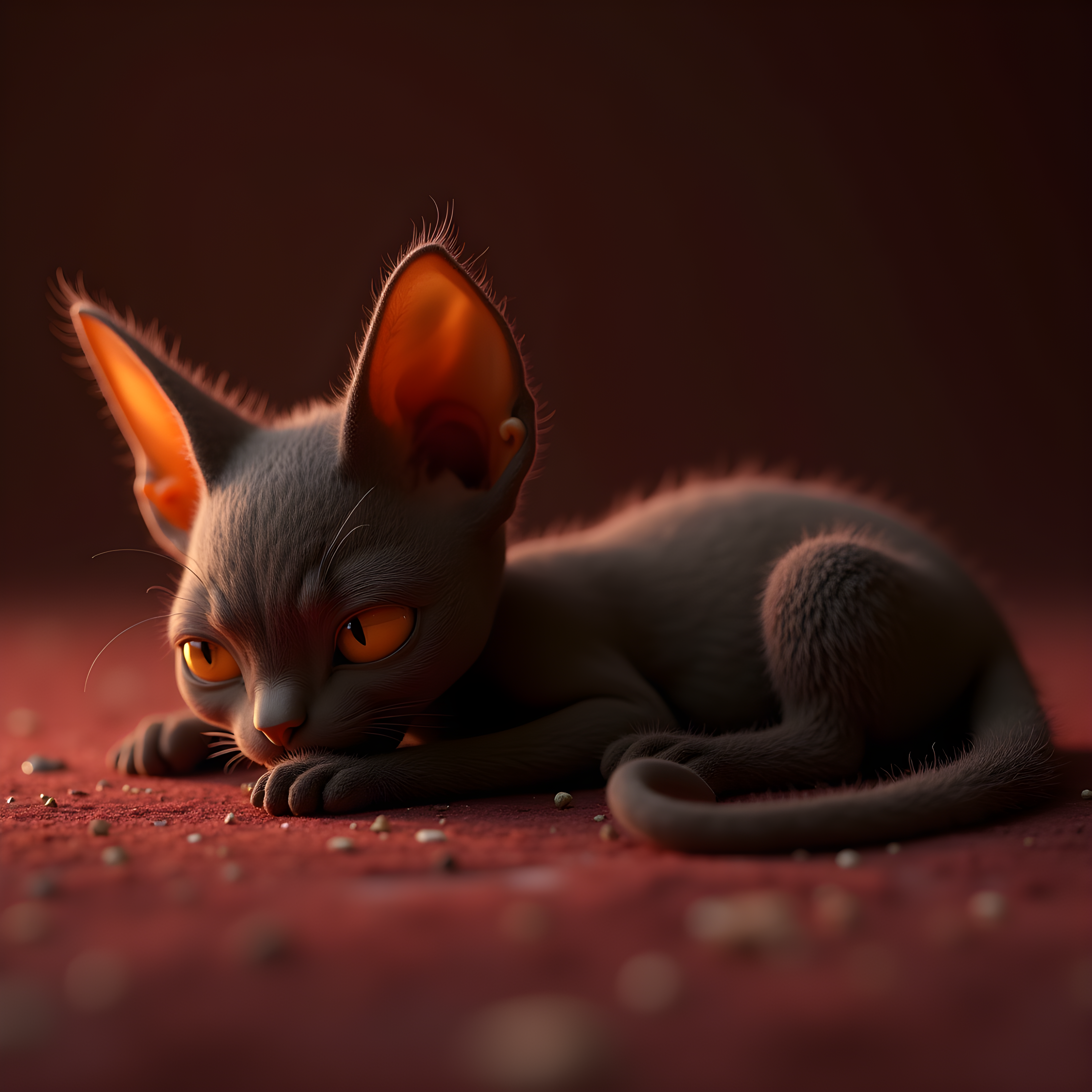 Devon Rex — 3D Render (Luxury)